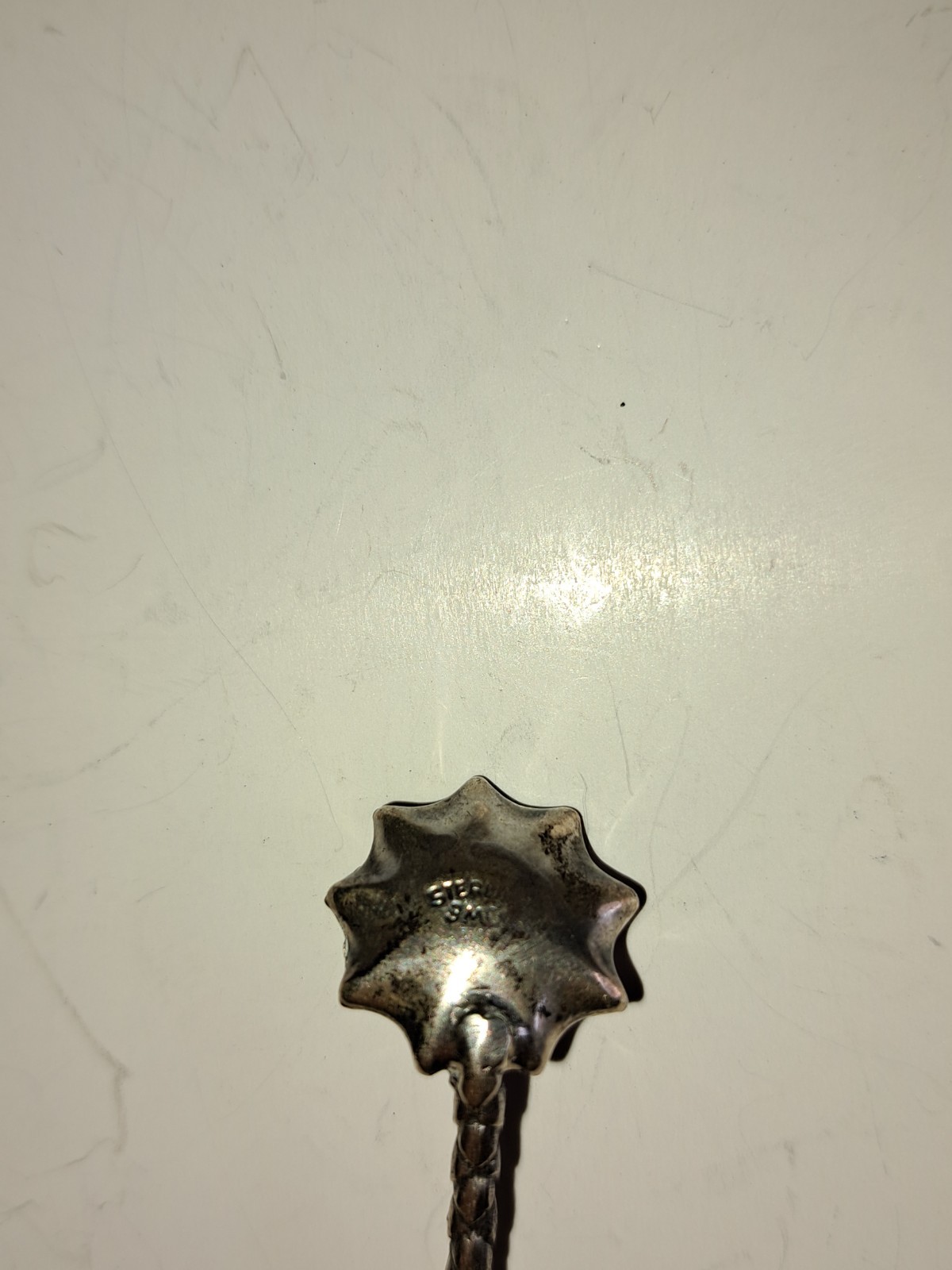 Vintage Breadner Manufacturing Co Thistle Sterling Silver Salt Spoon BMco