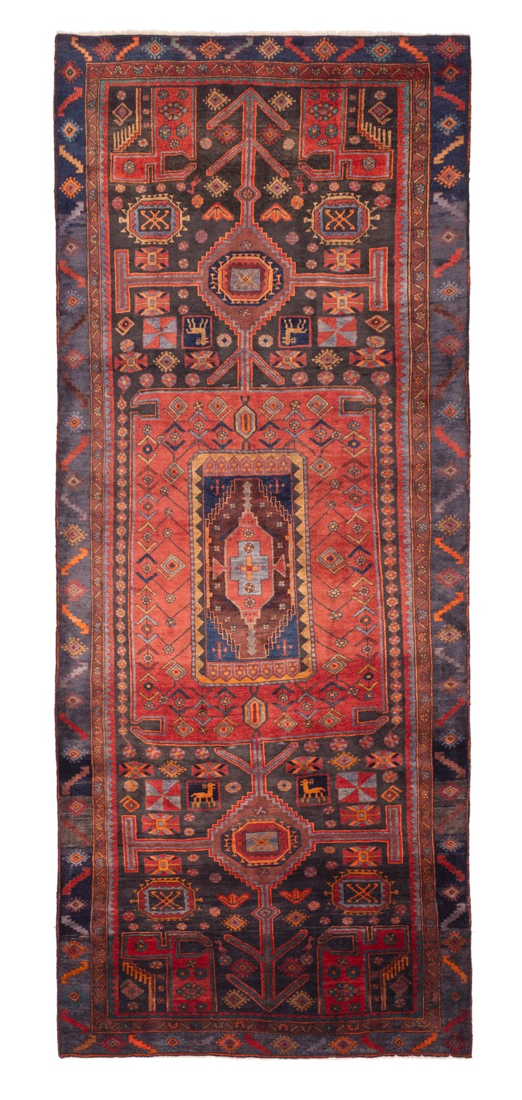 Vintage Hand-knotted Runner Rug 4’2″ x 10’6″ Traditional Oriental Wool Carpet