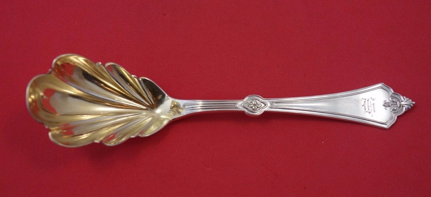 Marin aka Rosette by Koehler & Ritter Sterling Silver Preserve Spoon GW 6 1/2″