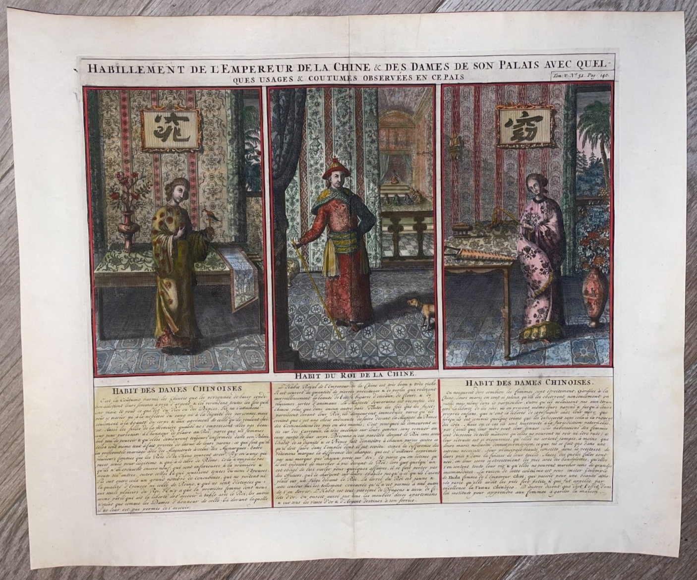 CHINA EMPEROR 1719 HENRI CHATELAIN LARGE ANTIQUE VIEW 18TH CENTURY