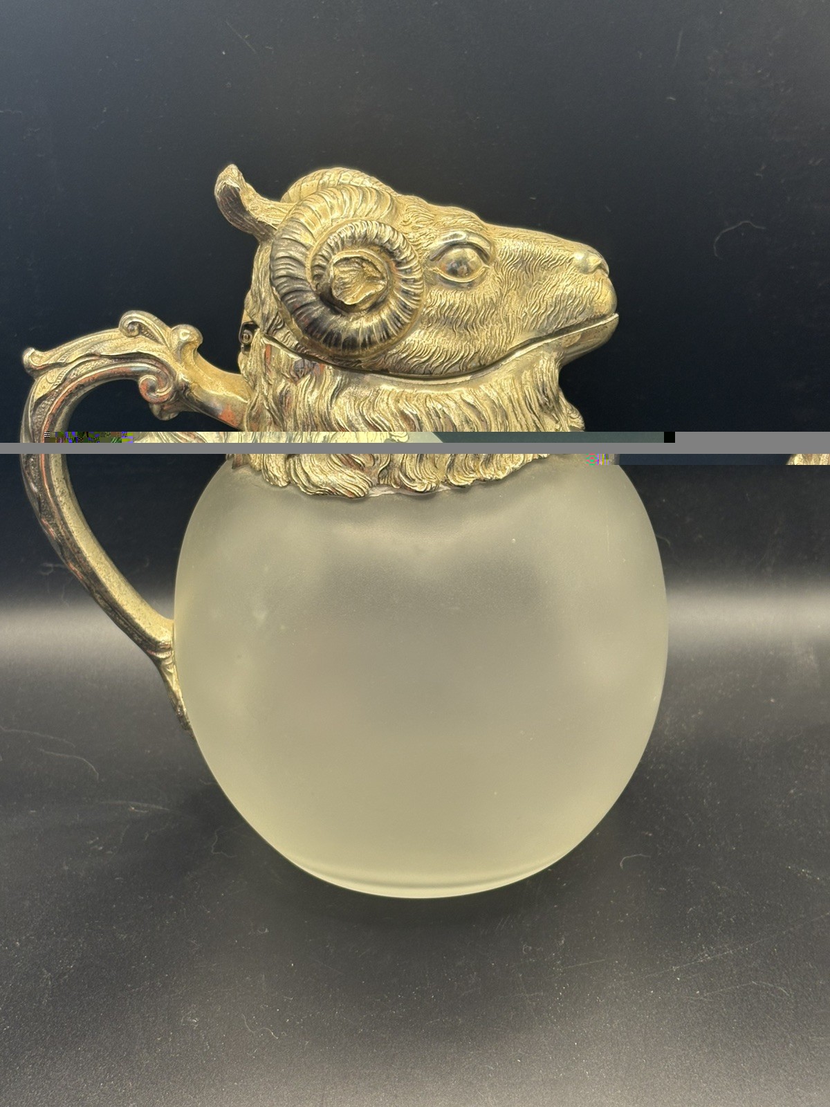 Silver Plated Rams Head Pitcher