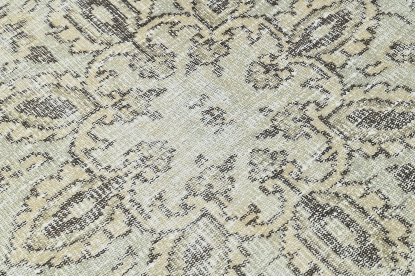 Vintage Turkish Runner Rug 3x8ft BEIGE Handmade Anatolian Oushak Hallway Wool