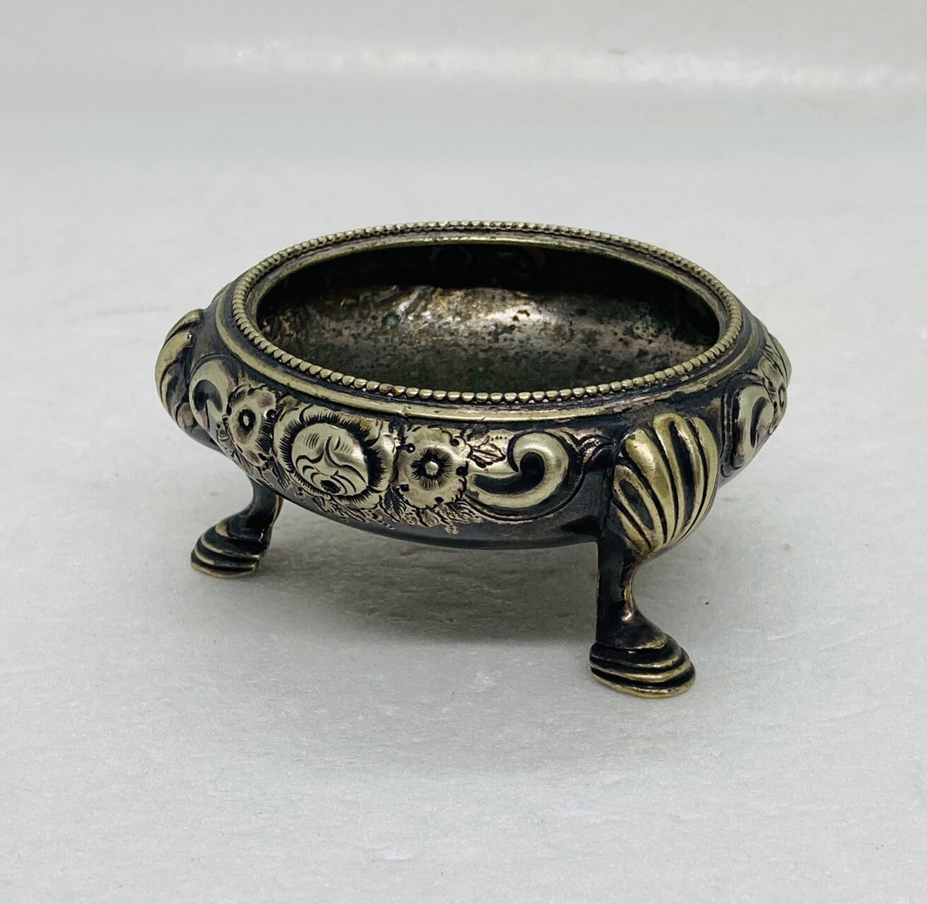 Rare PA&SS Phillip Ashberry & Sons Sheffield Silverplate Salt Bowl Ornate 27