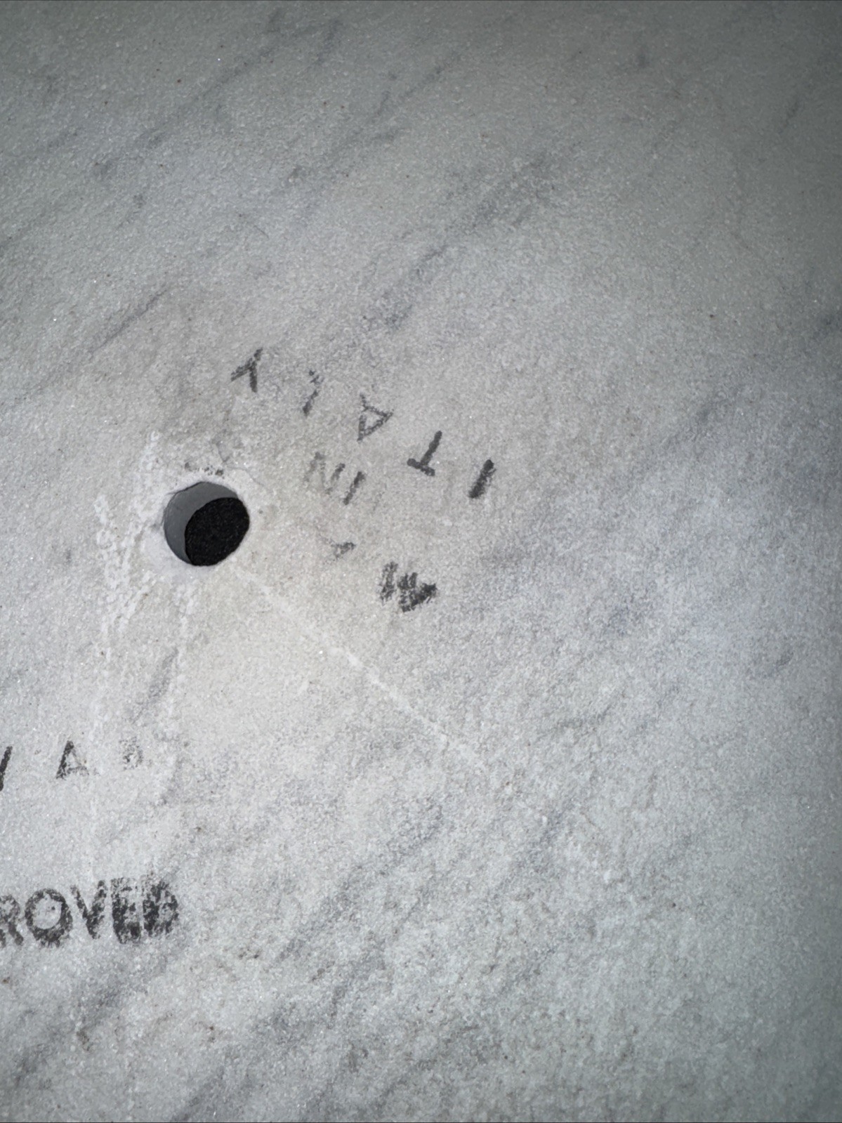 Vintage Solid Replacement 18” Marble Table Top (Italy) White & Gray Veining