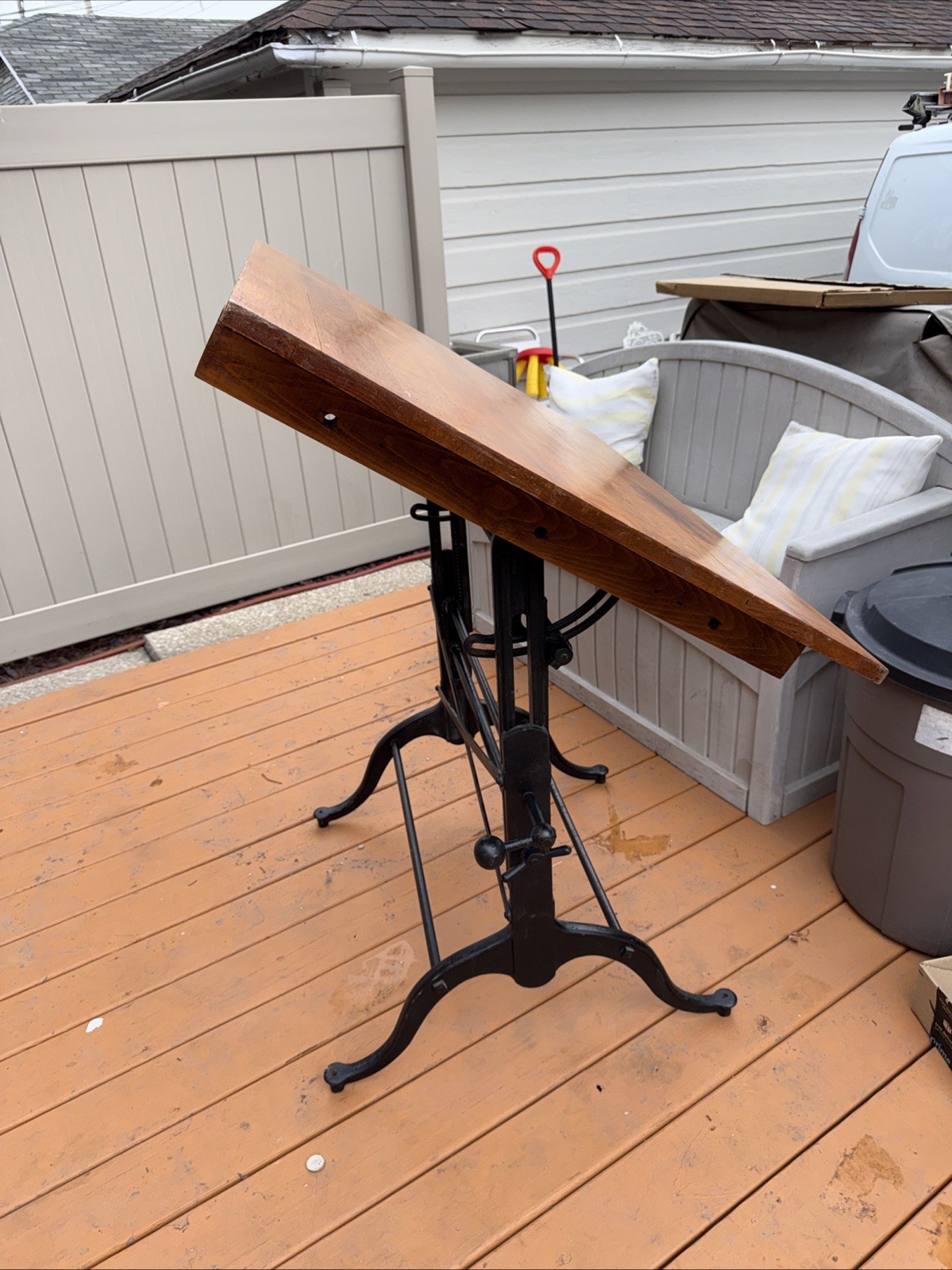 1920s Industrial Adjustable Easel Drafting Table Office Study Artist art Desk