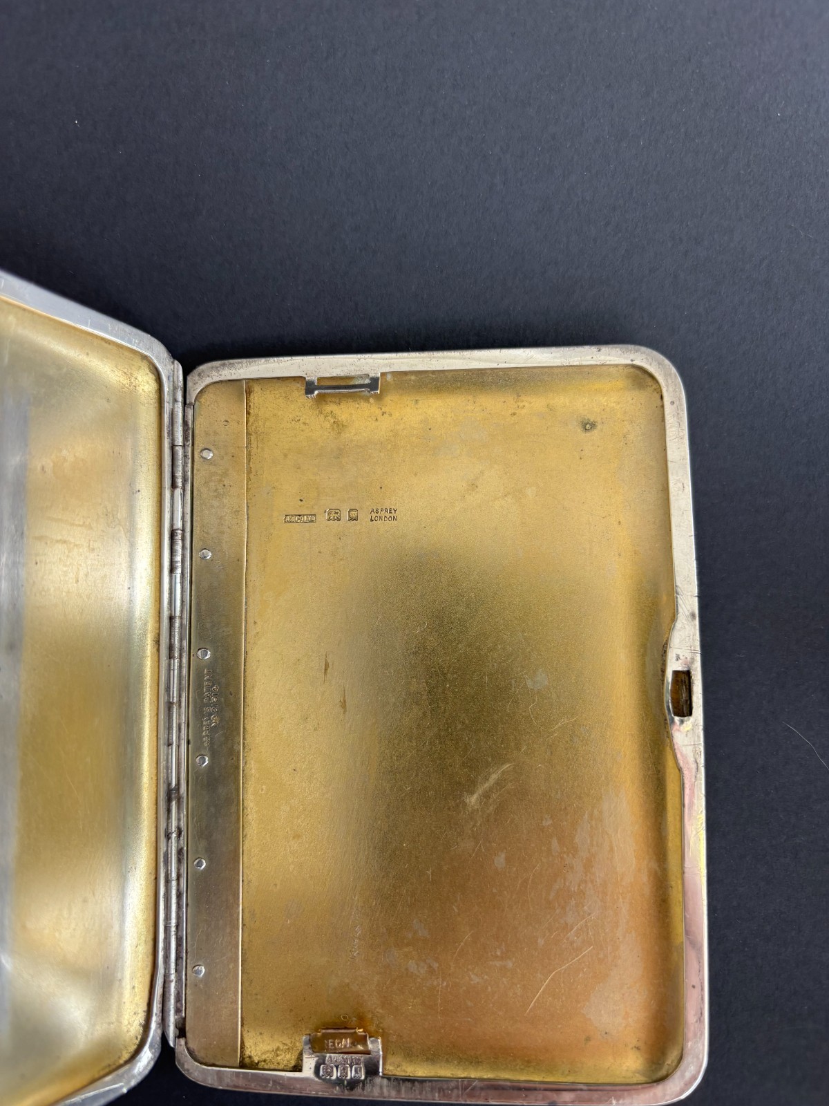 Asprey London Solid Silver Shagreen Cigarette Case Hallmarked Art Deco Vintage