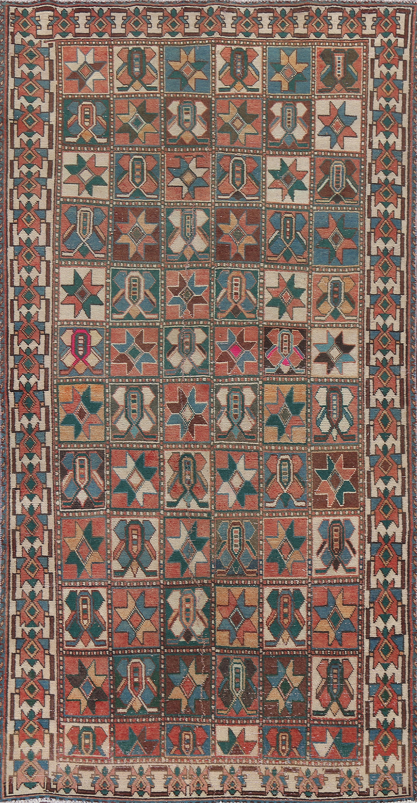 Vintage Garden Design Bakhtiari Tribal Traditional Hand-knotted Area Rug 5×9