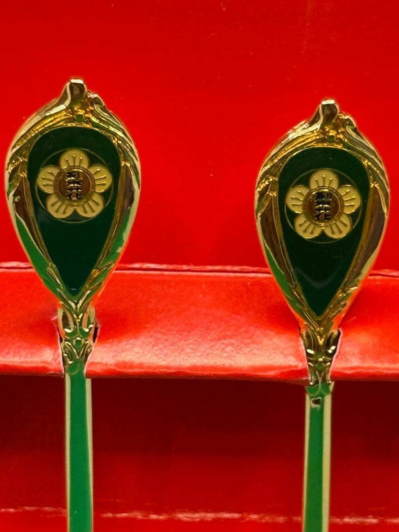 Gold & Silver Plated Tea Spoon and Fork Set (Korea)