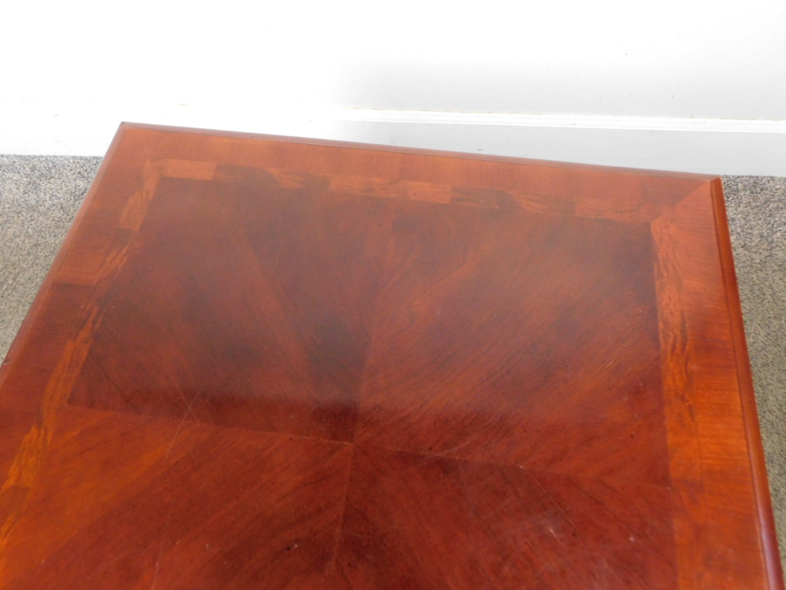 20″ Square Side End Lamp Table Mahogany Finish Empire – Stack TV Tray Base STYLE