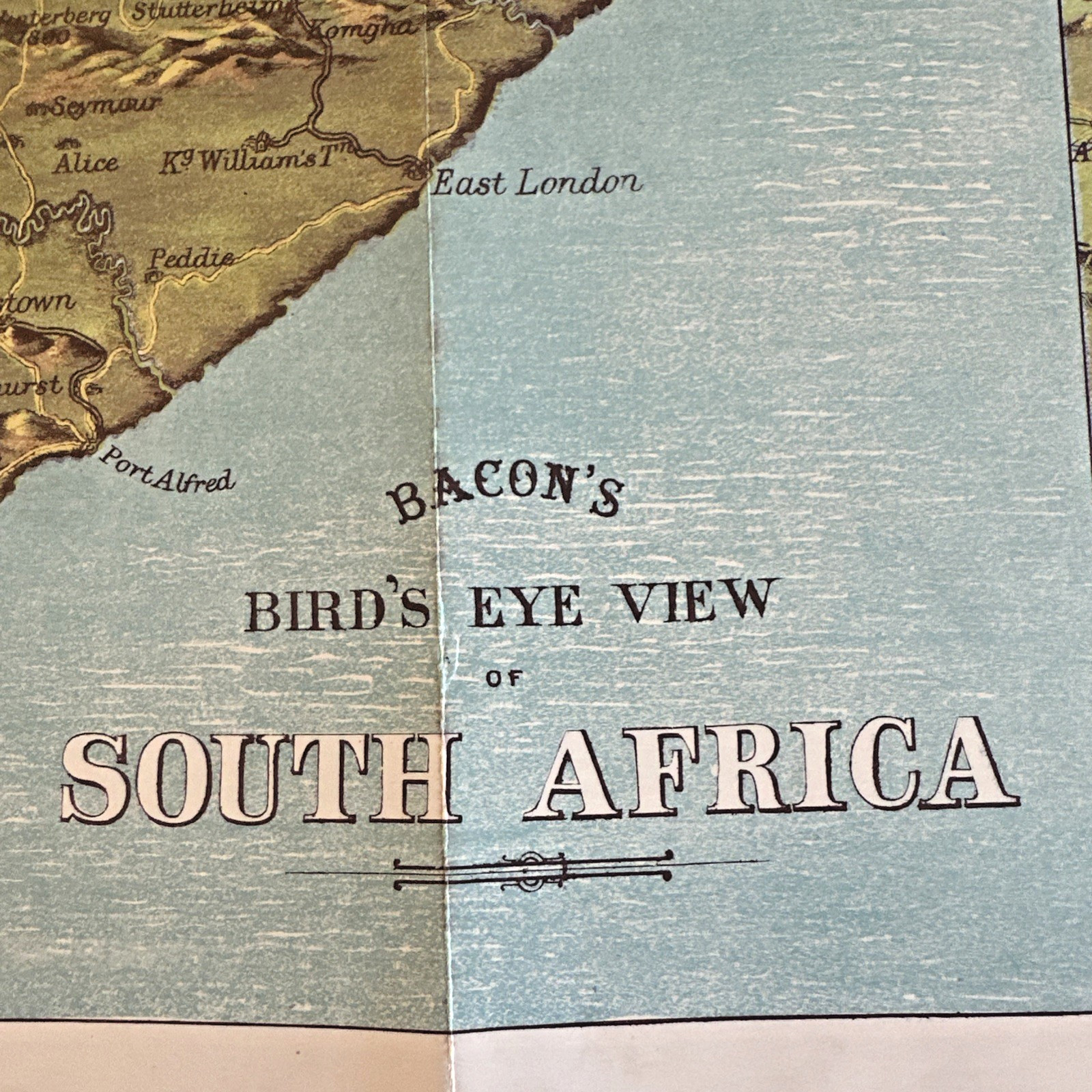 Antique Bacon’s Bird’s-Eye View of South Africa Map #8 Boer History & Glossary