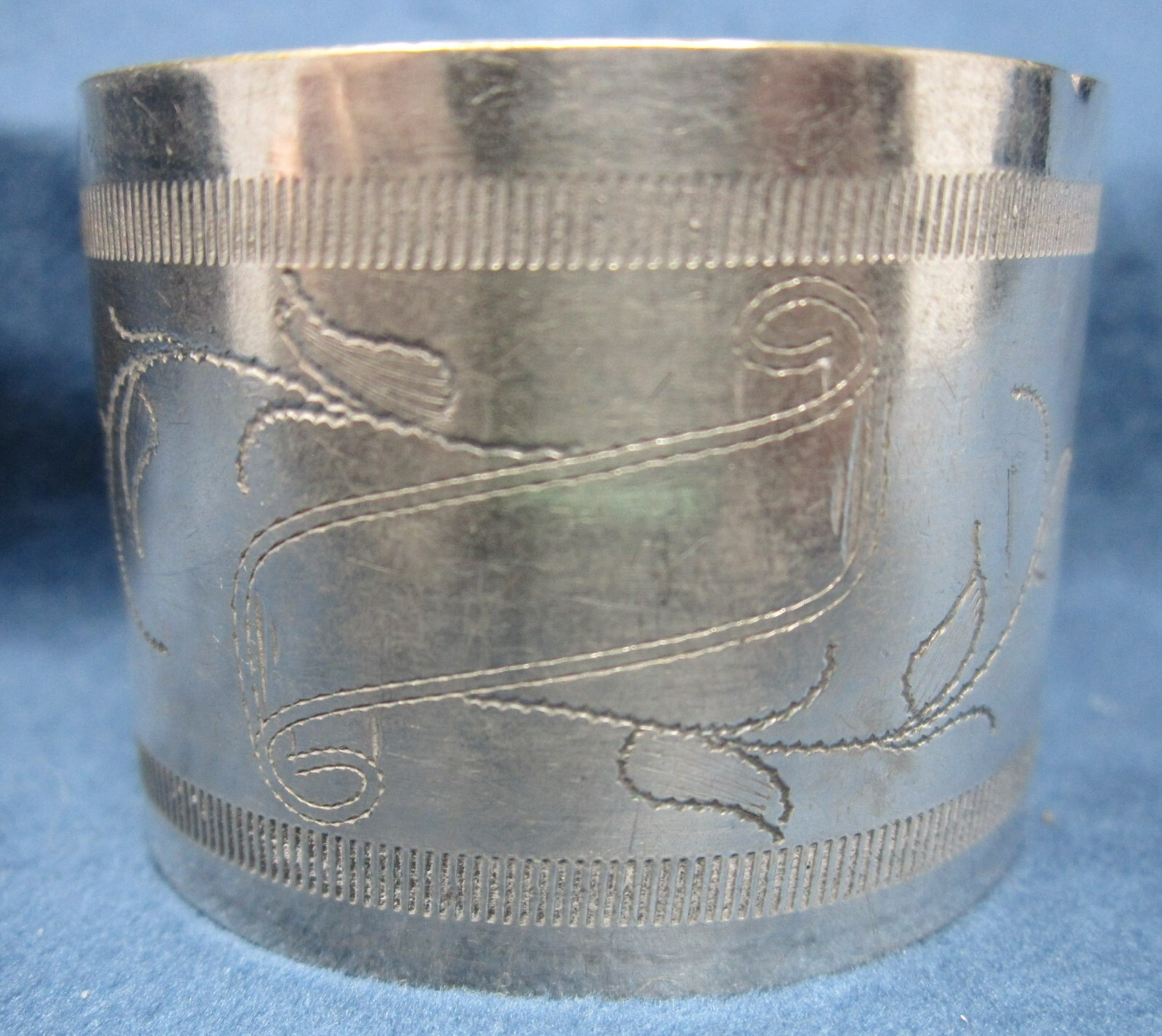 Germany 800 Solid Silver Napkin Ring No Mono Blank Cartouche 22 grams Etched