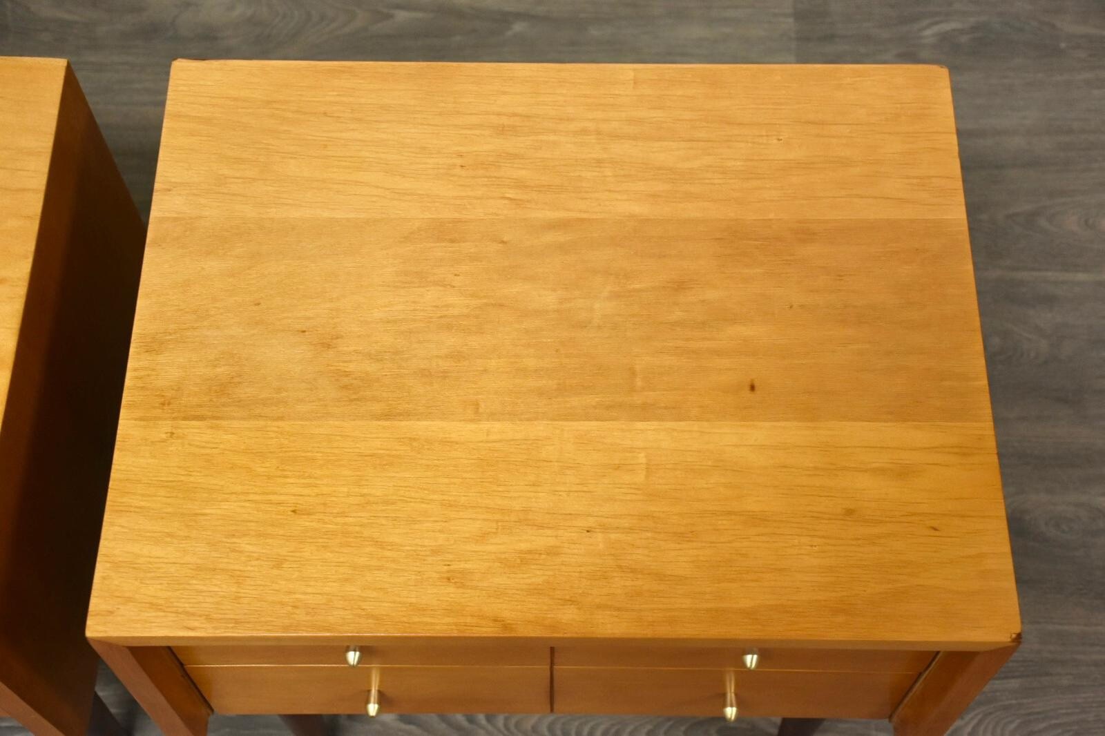 Maple and Walnut Nightstands – A Pair