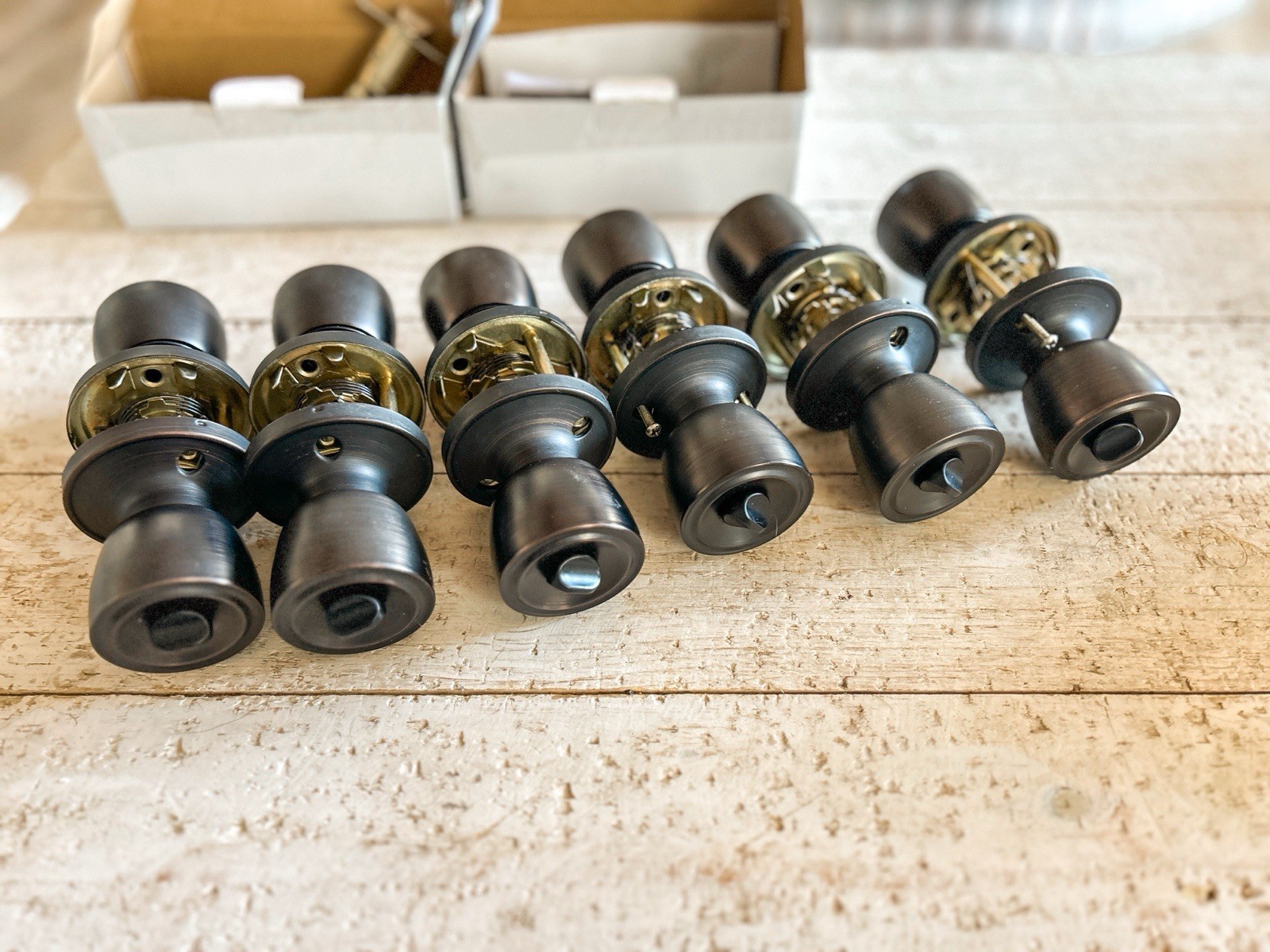 6 Oil Rubbed Bronze Door Knobs