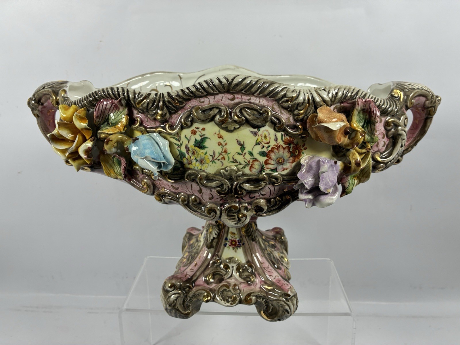 Made In Italy Capodimonte Centrepiece Vase/Bowl Table Decoration