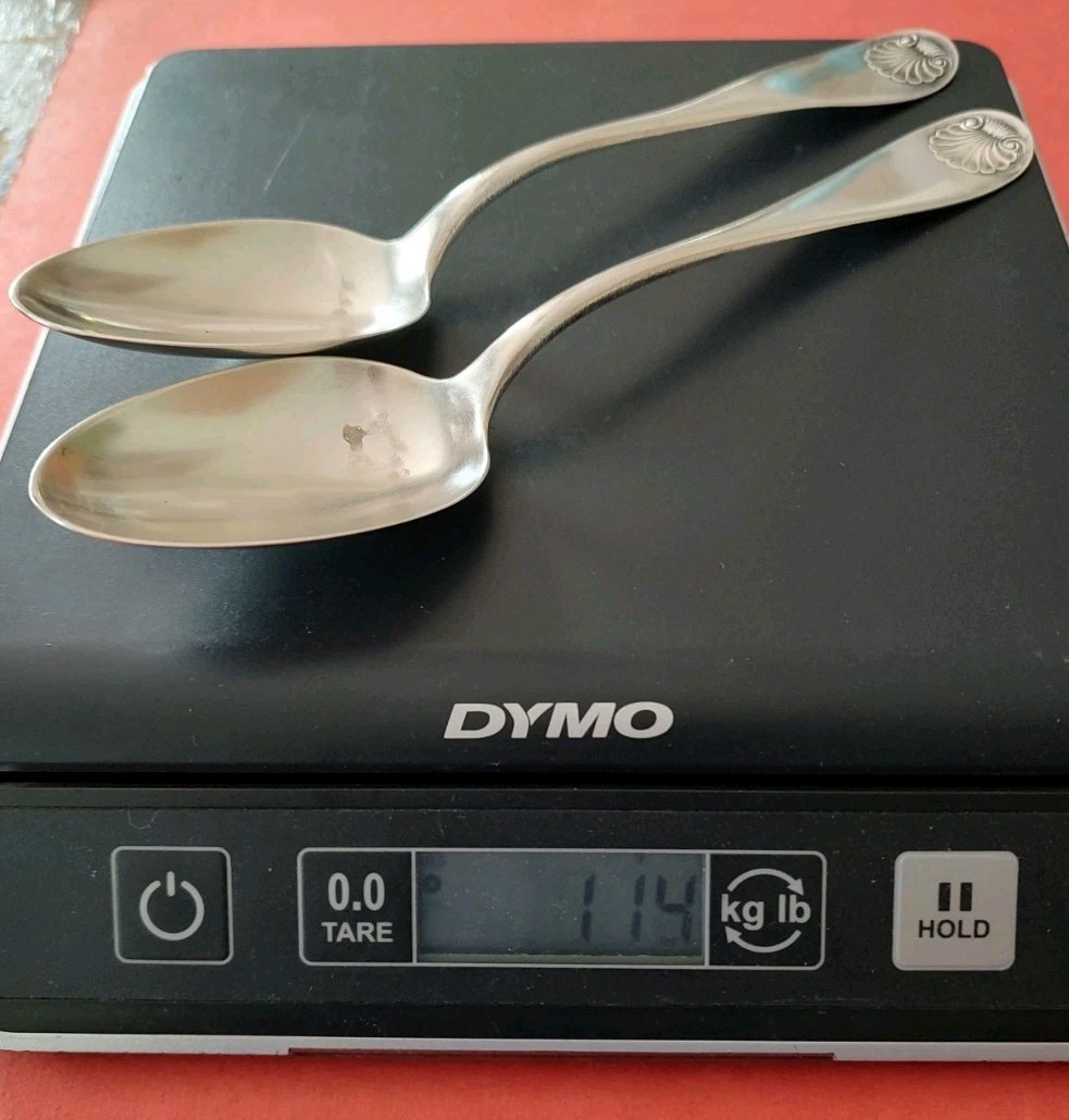 2 Frank W Smith Silver Co Sterling Serving Spoons 4oz/114g 8.5″ c.1889-90