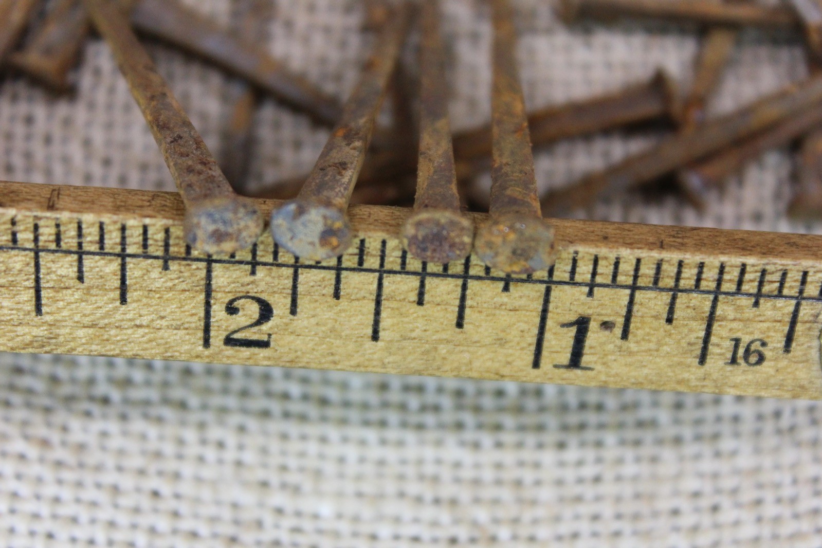 1 1/2” OLD Square NAILS 50 REAL 1850’s vintage rustic patina 7/32″ Large head