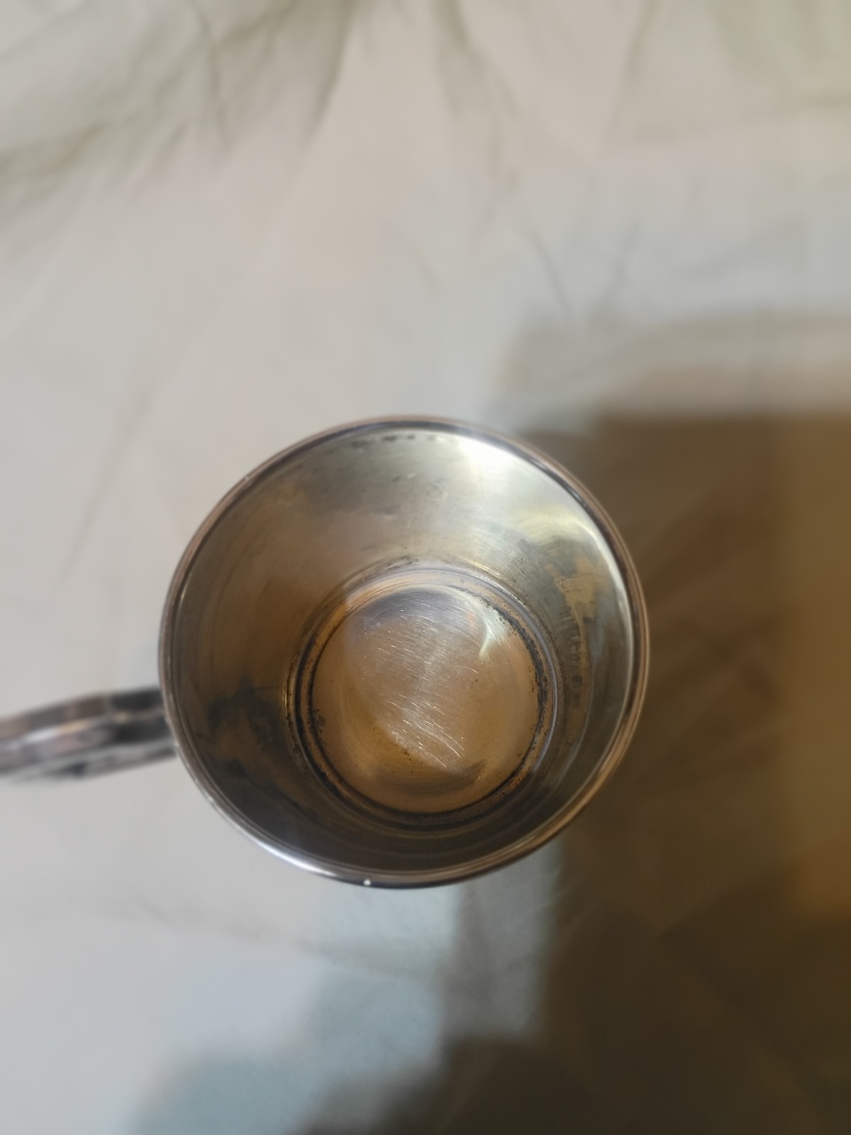 Vintage W.E.B. Serling Sliver Monogram Baby Cup “CSL ” 1955 Gold Wash Inside
