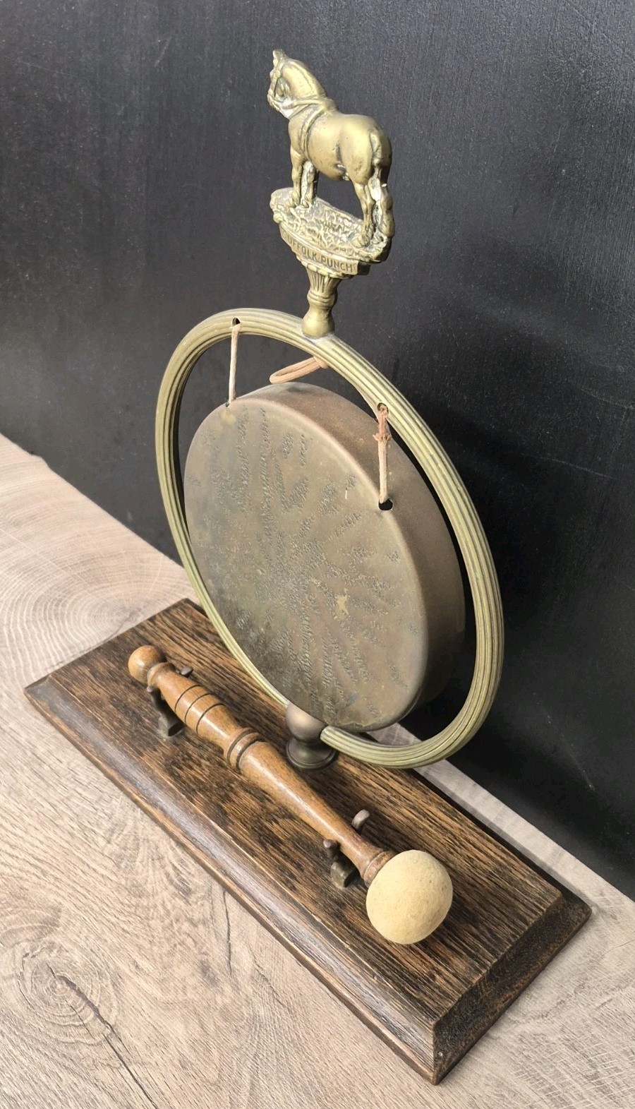 ANTIQUE DINNER GONG SUFFOLK PUNCH HORSE