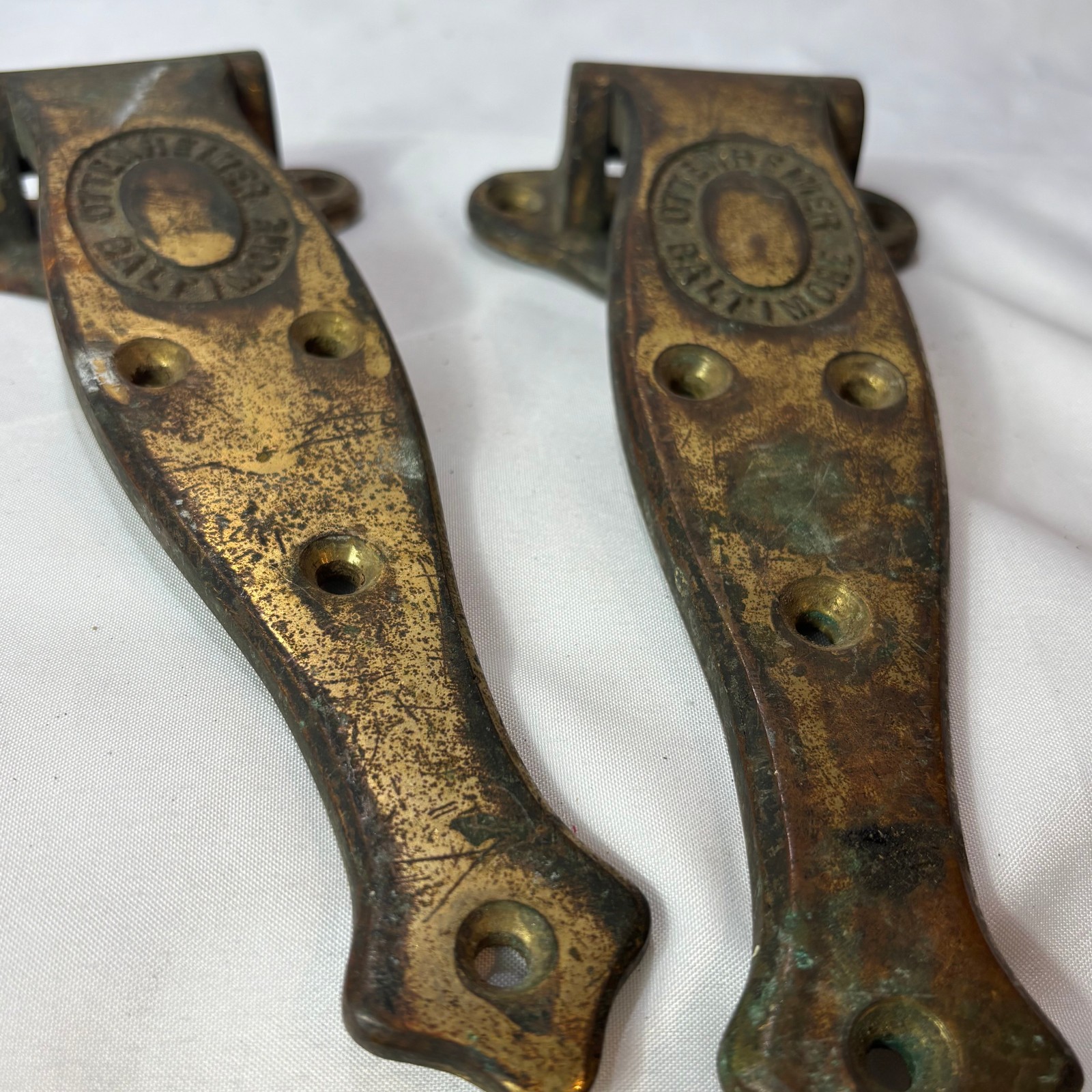 Antique Ottenheimer Baltimore Hinges Heavy Duty Brass For Ice Box Door 140-8-16