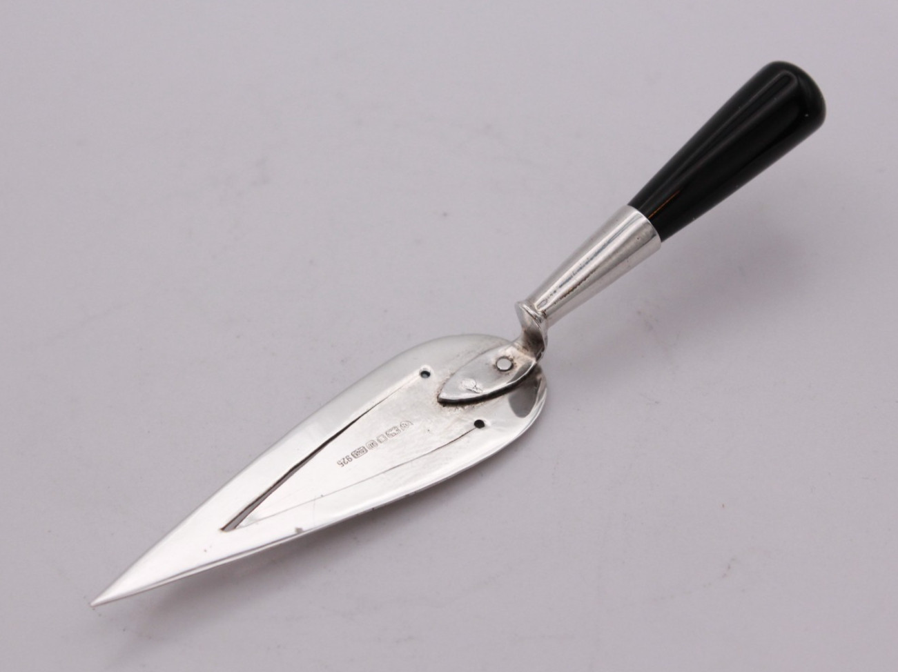 Sterling Silver Cased Trowel Shape Bookmark, London 1996