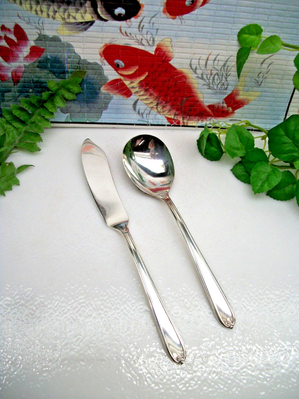 Oneida LONGCHAMPS Chaumont Silverplate Master Butter Knife & Sugar Spoon 1935
