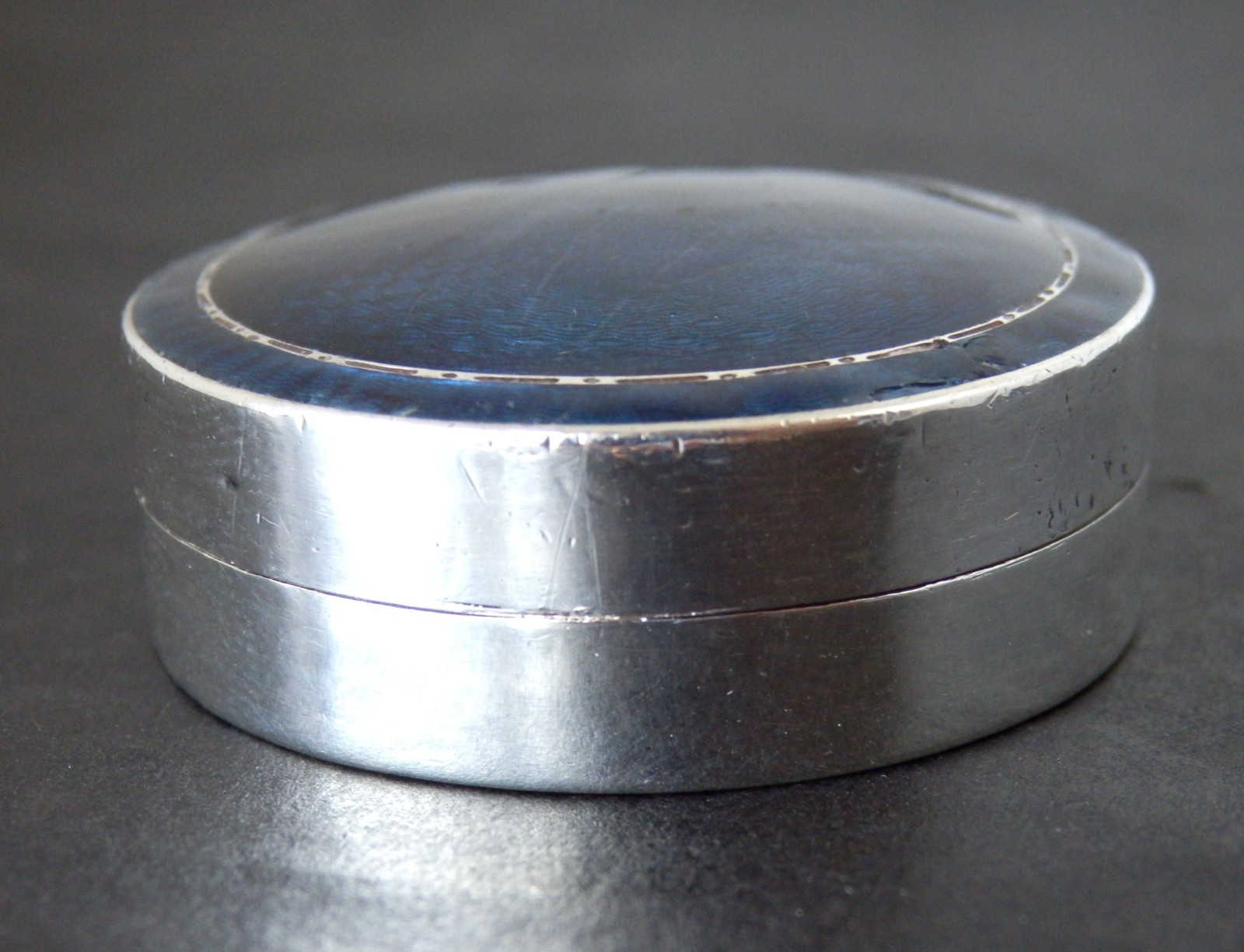 Antique Art Deco Solid Silver Guilloche Enamel Box