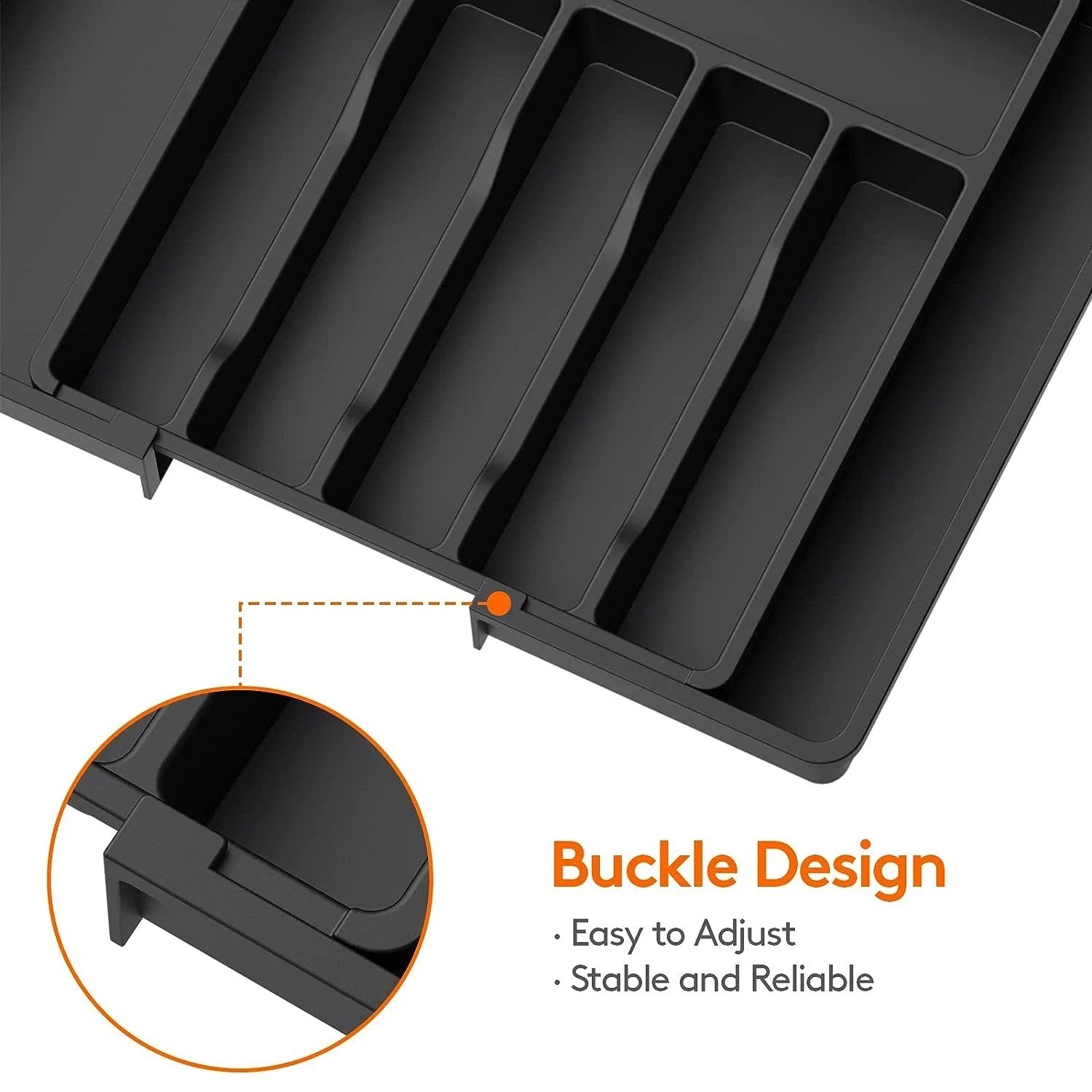 Expandable Silverware Drawer Organizer 7 Compartment Adjustable Cutlery Tray