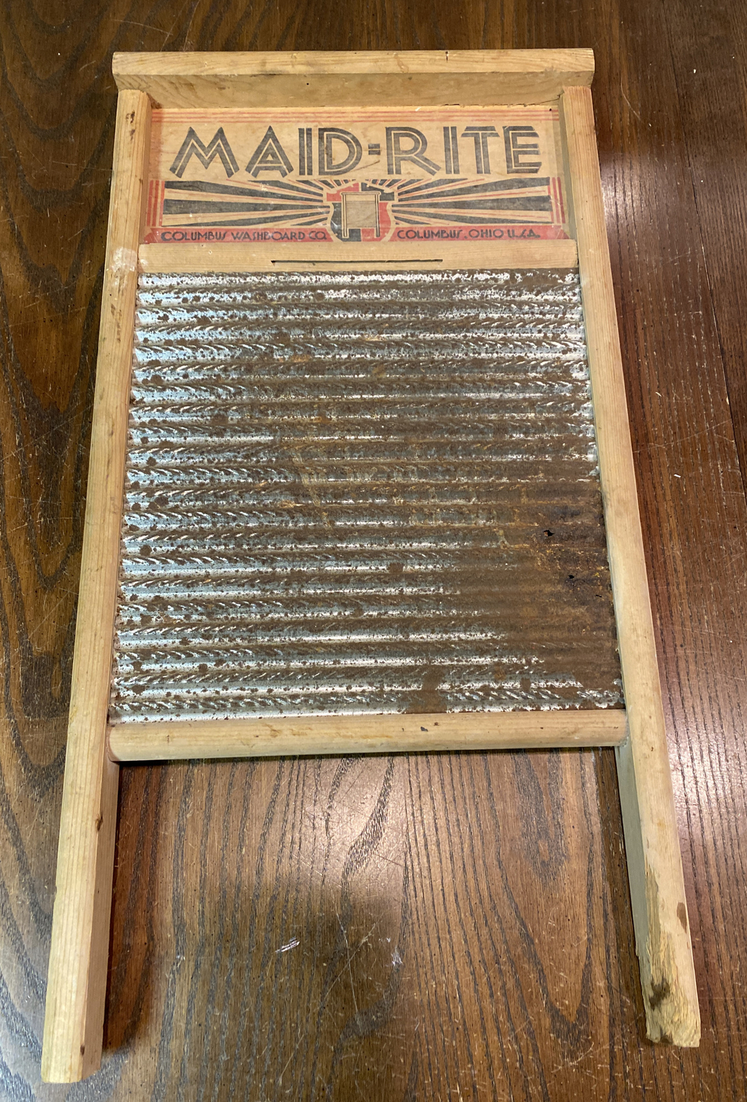 Vintage Maid-Rite No 2072 Wash Board Columbus Washboard Co.