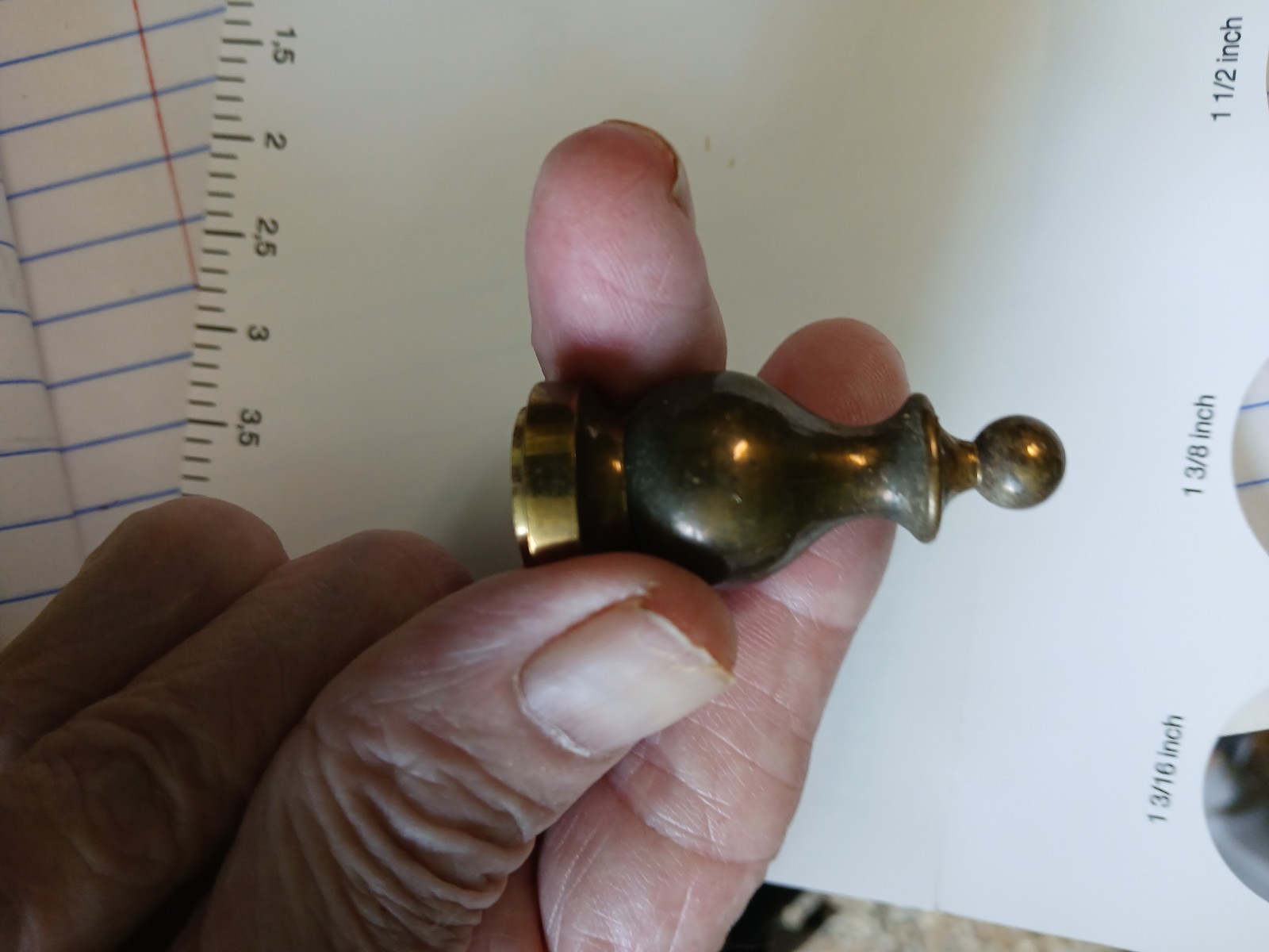 (2) Large Ornate Antique Finial, Solid Brass, 1.8cm L, Lamp, Clock, Furn., Other