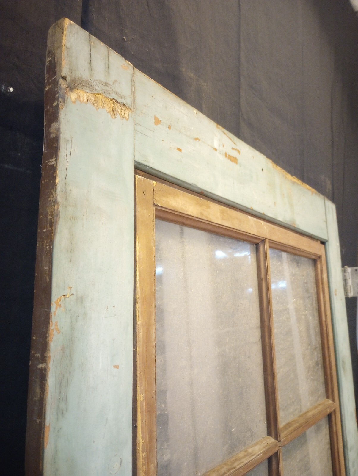 3/4 Glass 8 Pane Peek-a-boo Interior Door & Original Hardware 35 3/4″ x 84 1/2″