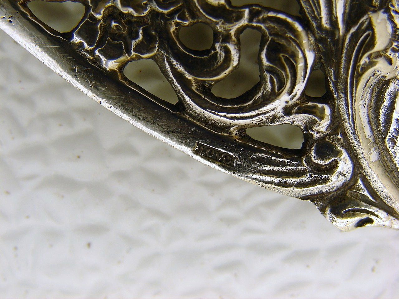 Dutch Silver Desert Server with Figural Seascape and Cutout Pan & Ship LUVO