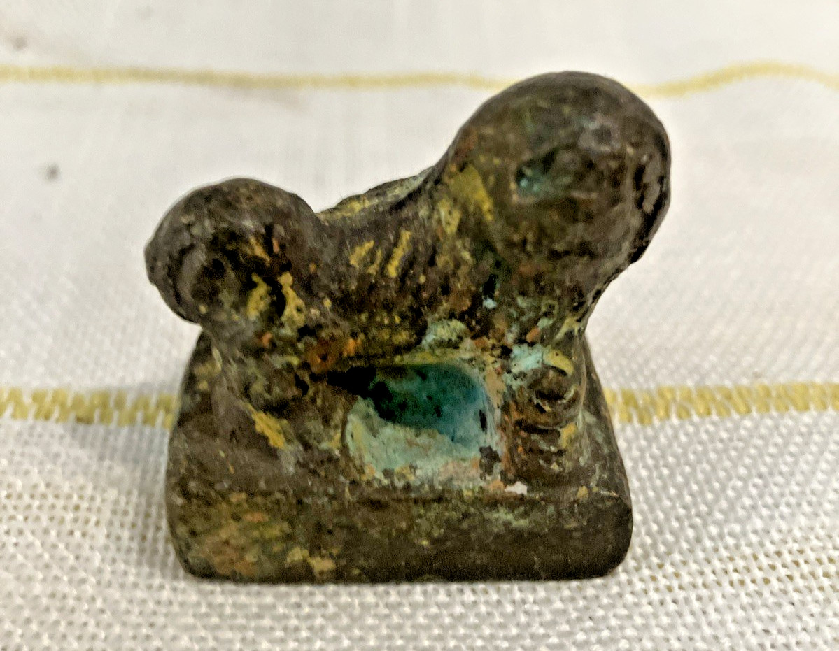 Chinese South East Asian Seal Gold Opium Weight Foo Dog