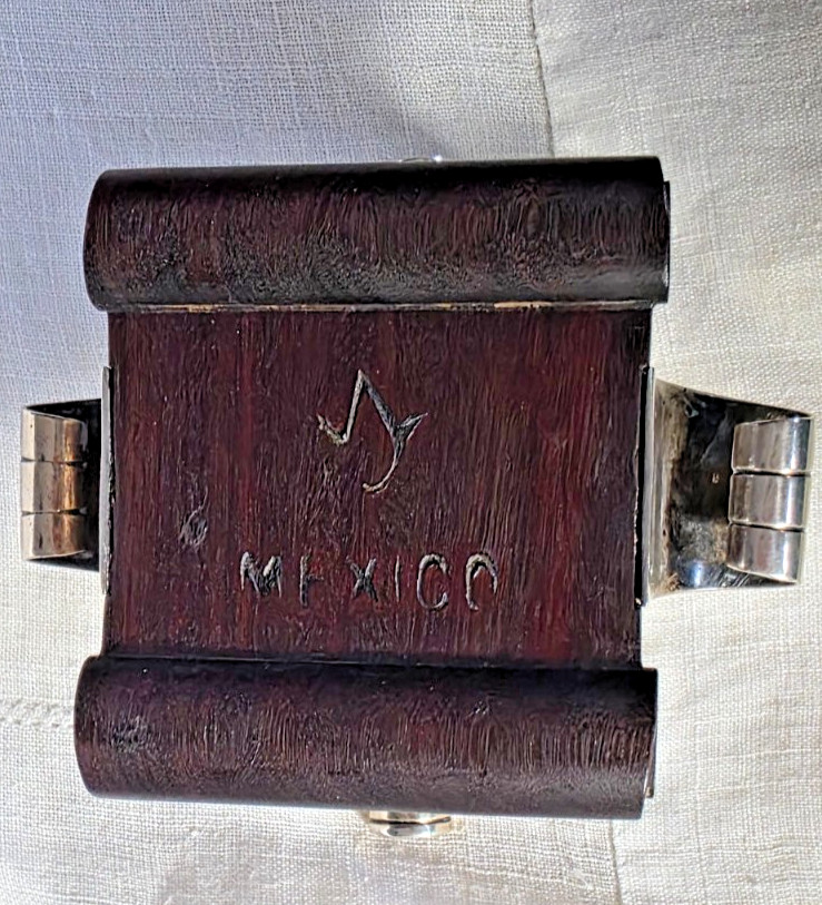 Rare William Spratling Sterling Silver & Wood Ashtray Taxco Mexico Modernist MCM