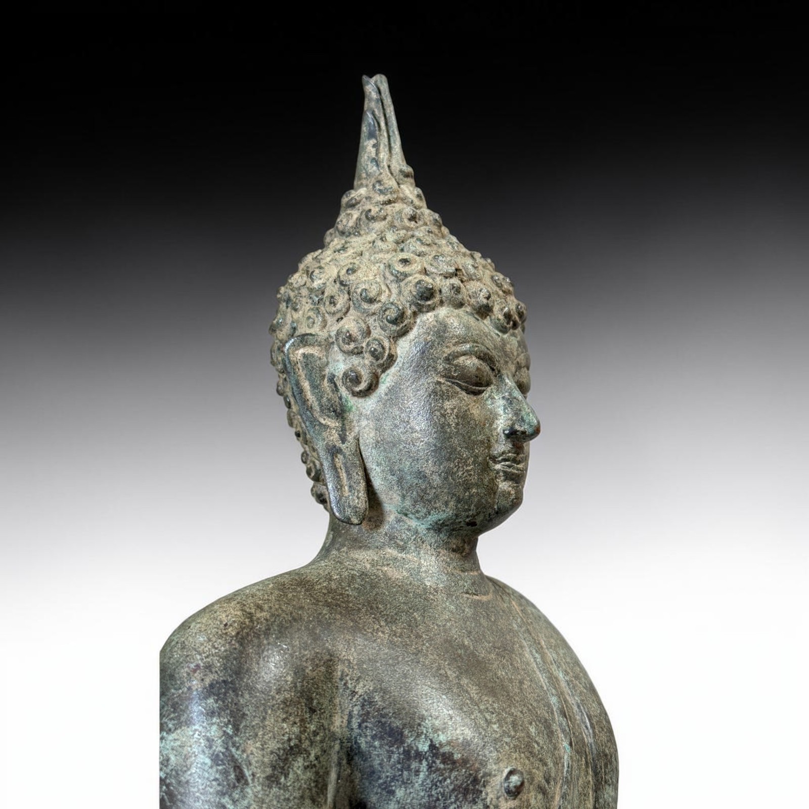 Bronze Buddha Statue Thailand Ayutthaya 35cm Meditation Decor Sculpture