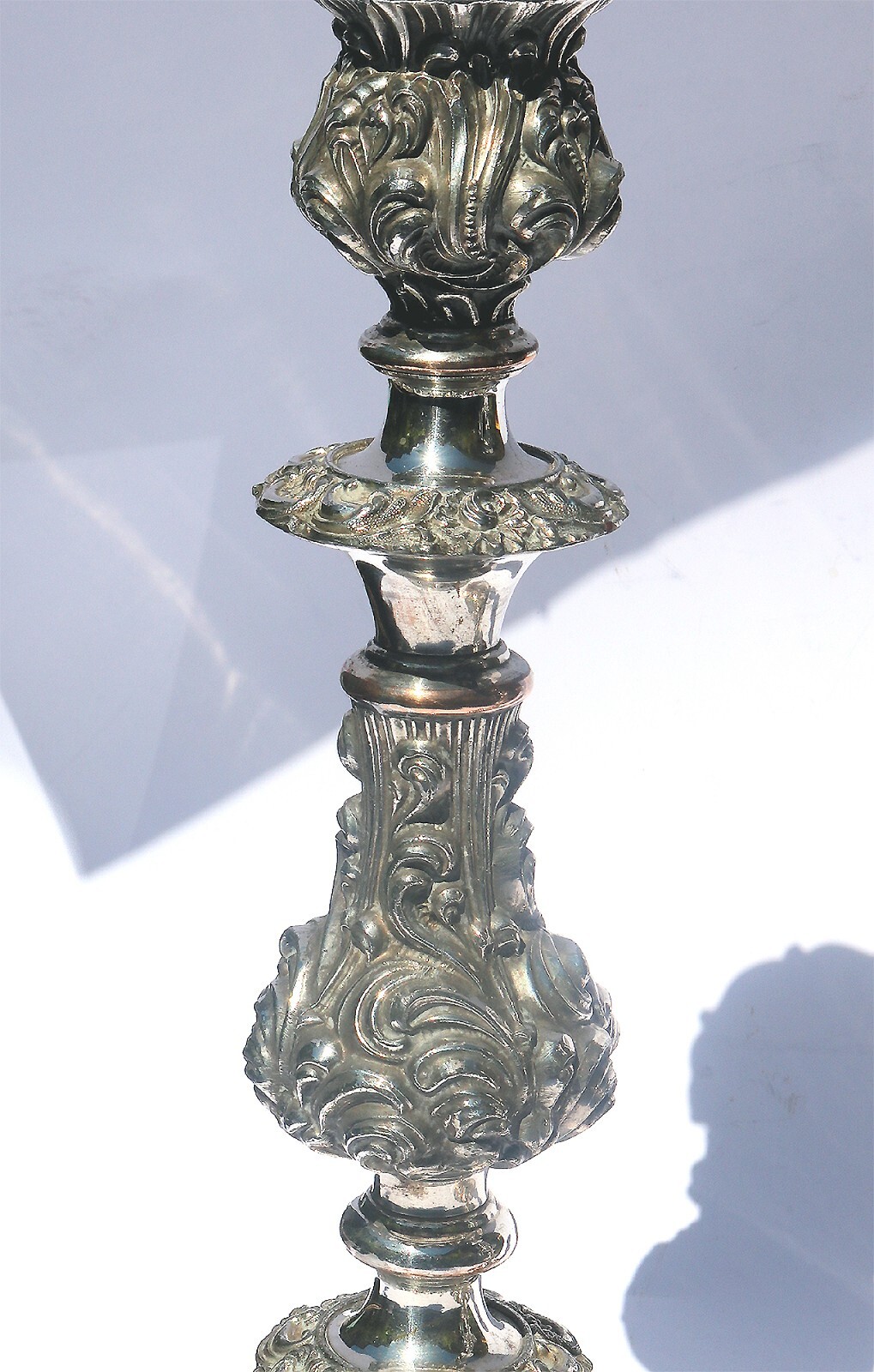 Substantial antique Georgian Old Sheffield silver plate Candlesticks 33cm C.1800
