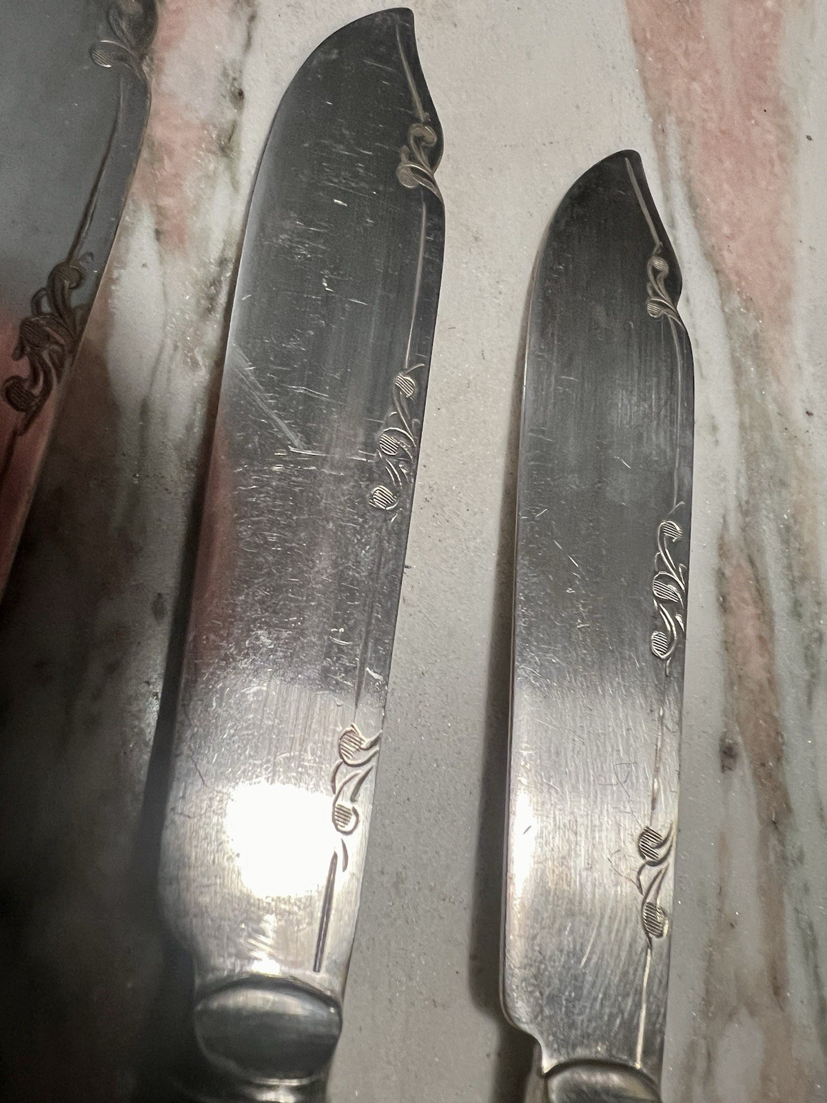 English Silver Plate Fish Set For 6 In Oak Wood Case Sterling Ivorine Handles