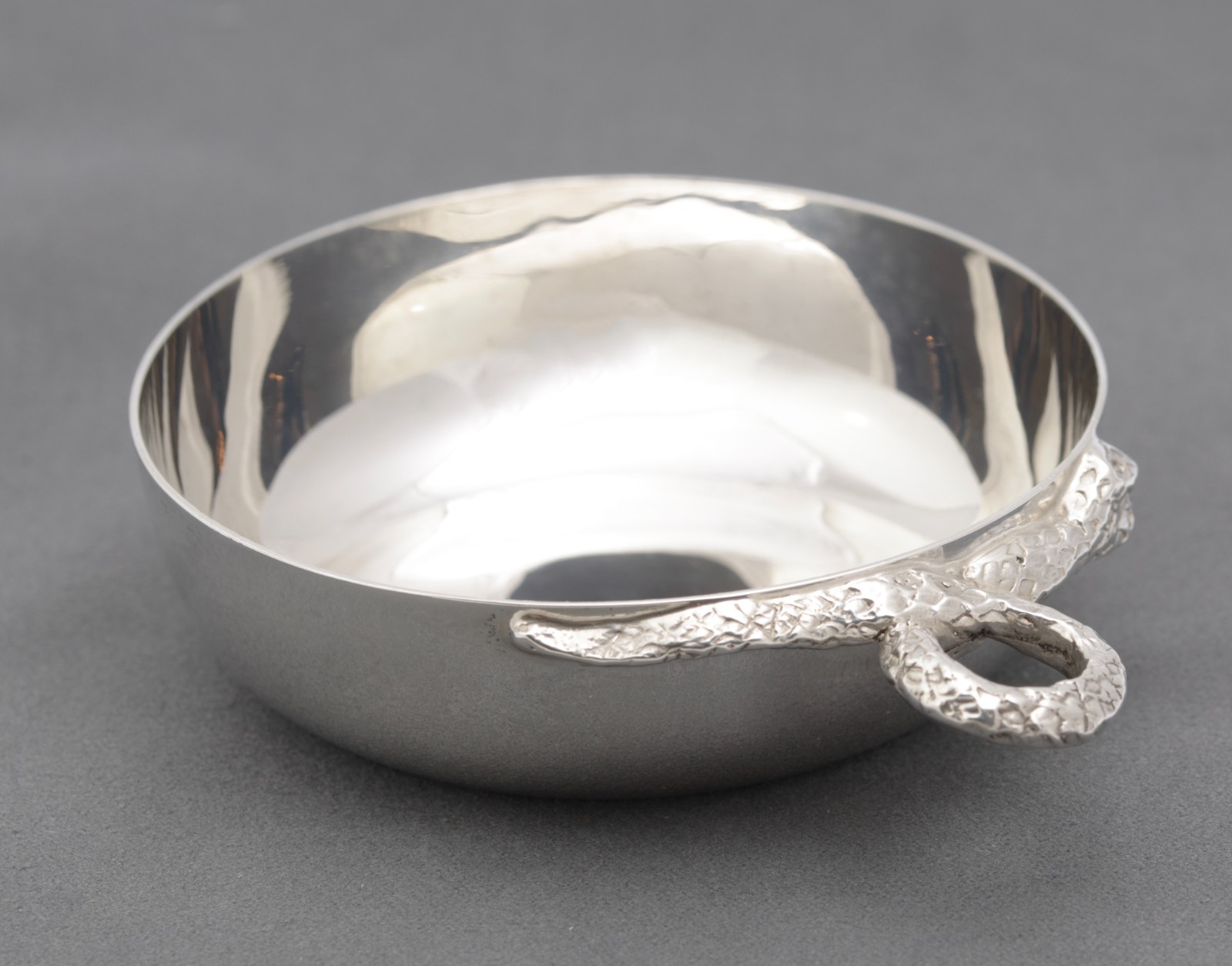 Vintage Sterling Silver Wine Taster Tastevin Serpent Handle Sheffield 1972