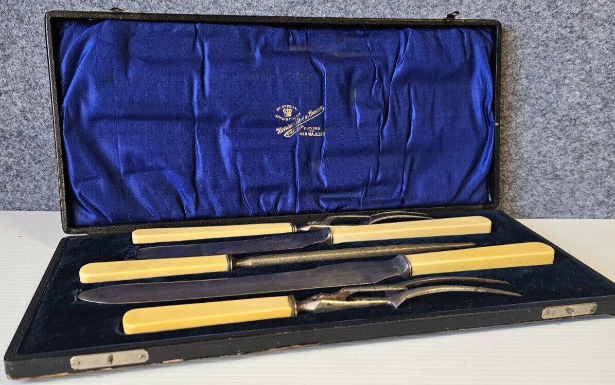 Harrison Bros. & Howson five piece carving set c1880
