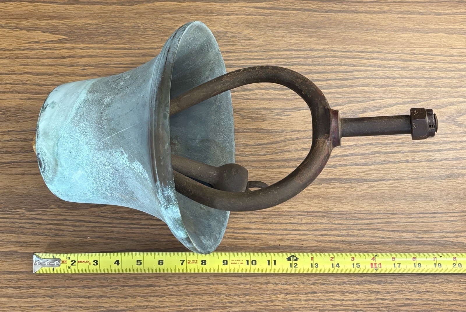 Nautical Brass 8” Bell w/ Mounting Bracket Ship Boat Antique Old Navy 21+ Pounds
