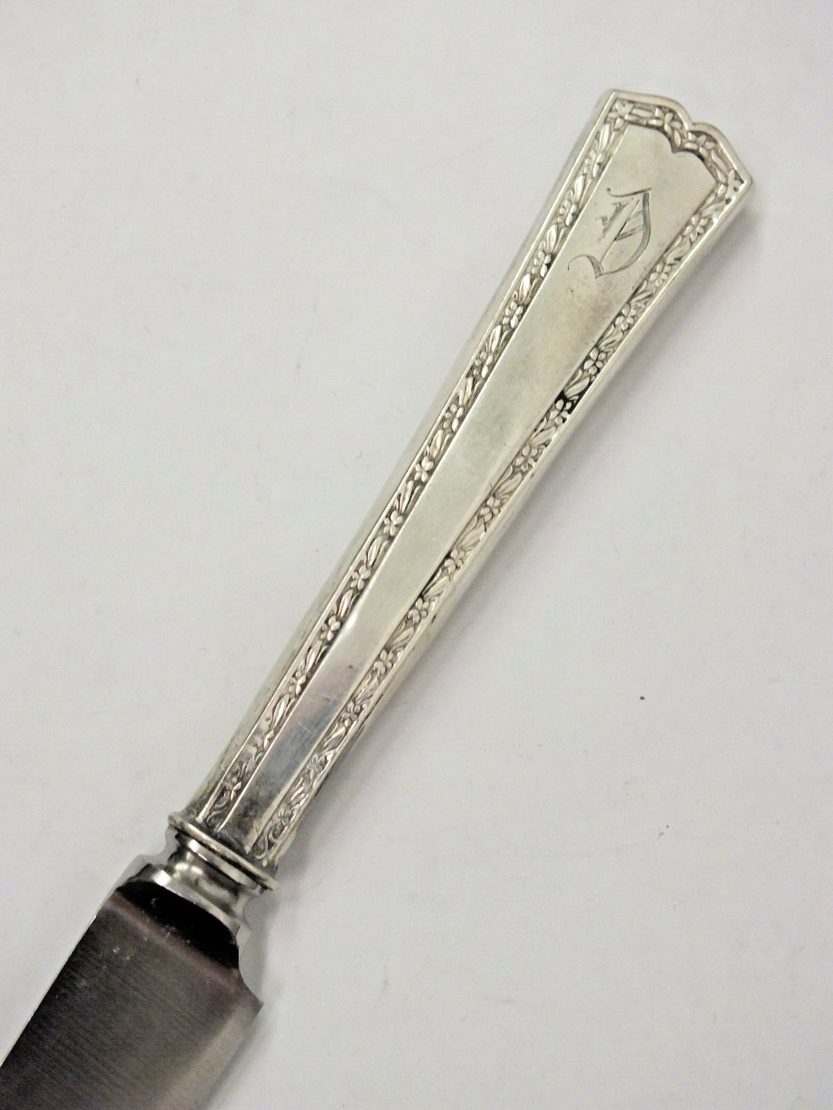 Alvin Silver Handled (READ) New Orange Blossom OLD FRENCH HOLLOW KNIFE Mono D