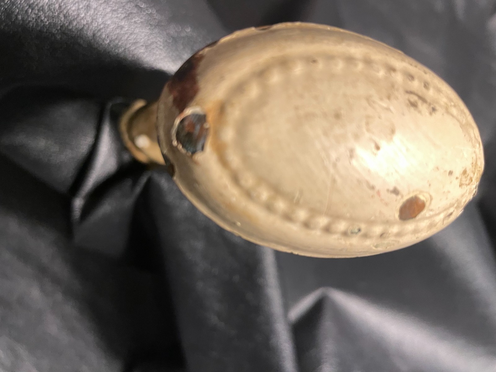 Vintage Brass Door Knobs & Escutcheon Plate Ornate Embossed USA Seller $5 Ship