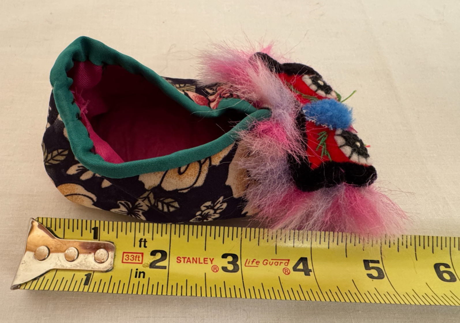 Vintage Authentic Chinese Baby Tiger Head Shoes Handmade from China Early 2000s