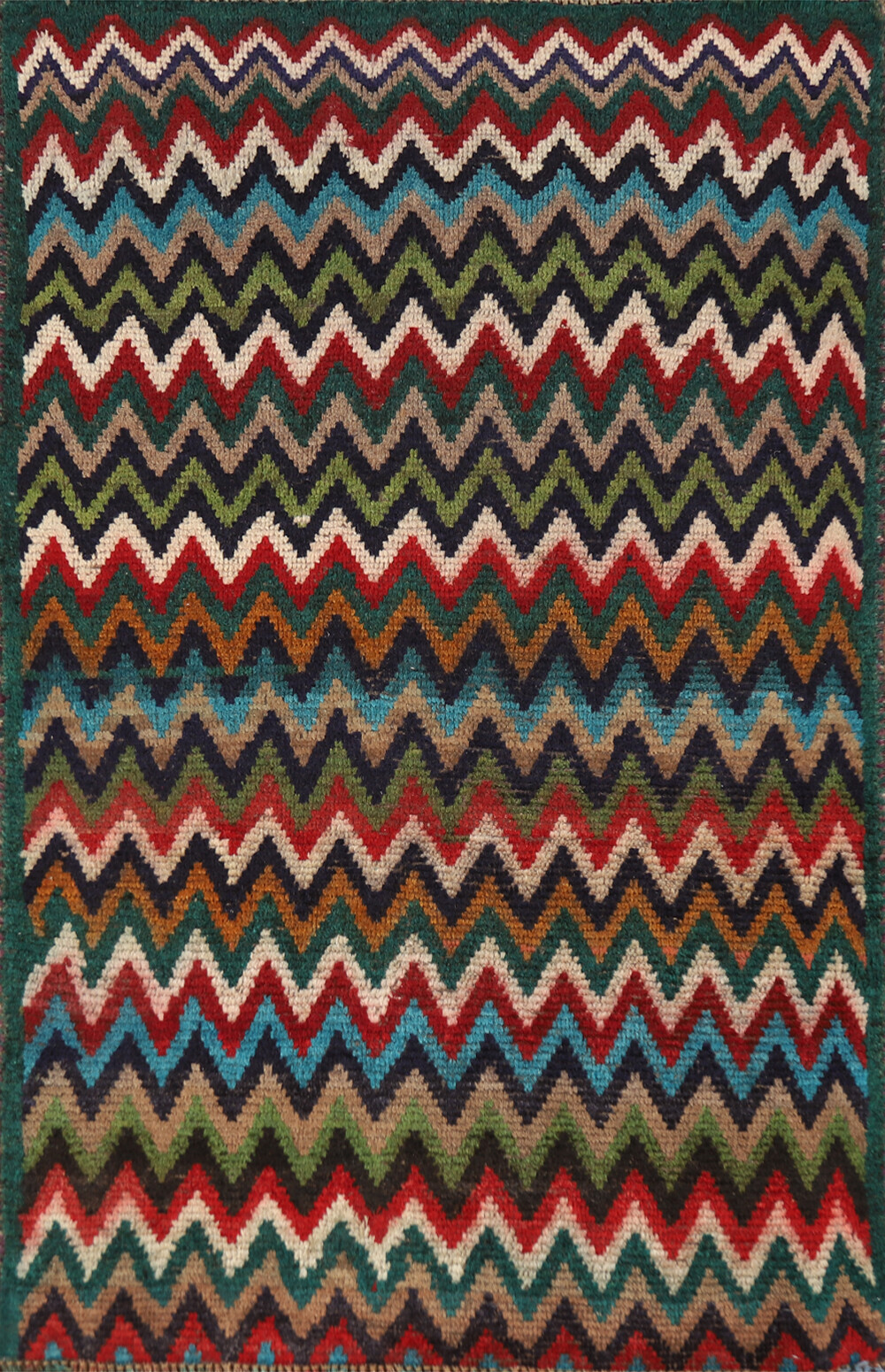 Chevron Style Gabbeh Accent Rug Wool Hand-knotted Foyer Carpet 3×4