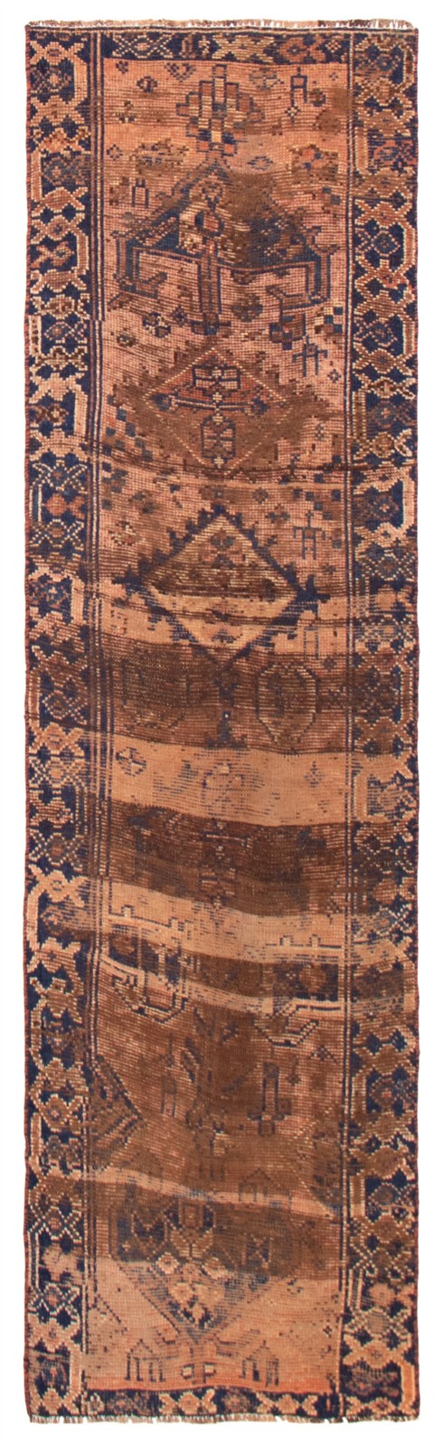 3’1″ x 10’11” Vintage Hand-knotted Runner Rug Traditional Oriental Wool Carpet