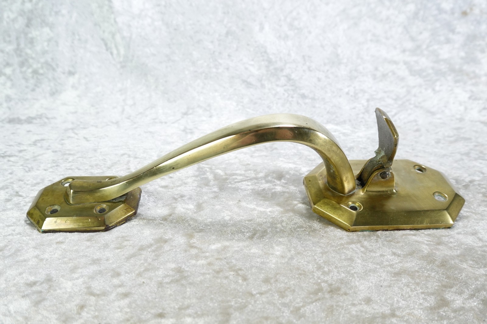 Vintage Solid Brass Entry Door Handle Pull Right Hand With Latch