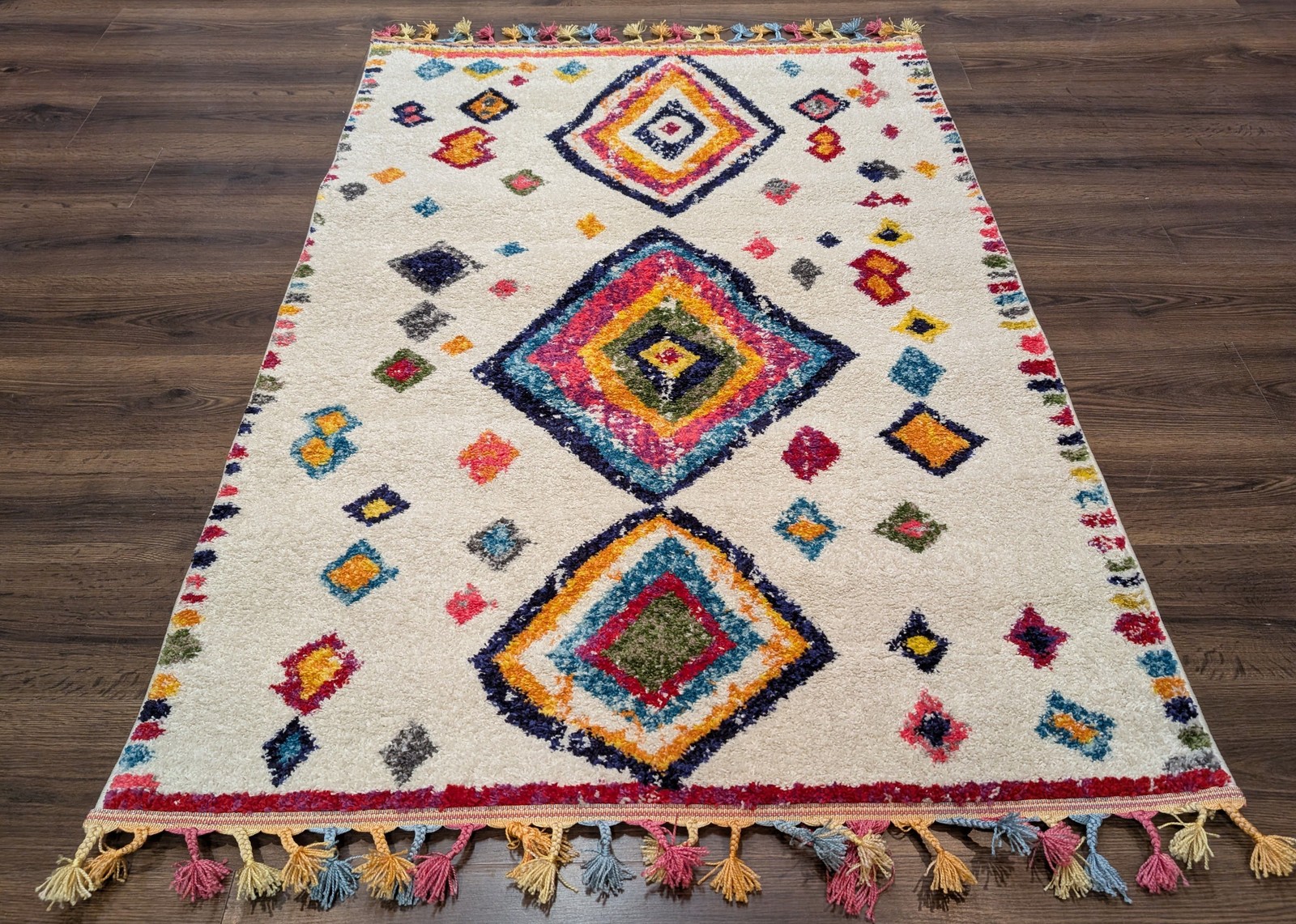 Moroccan Style Rug 4×6, Marakesh Area Rug, Bohemian Berber Geometric Carpet