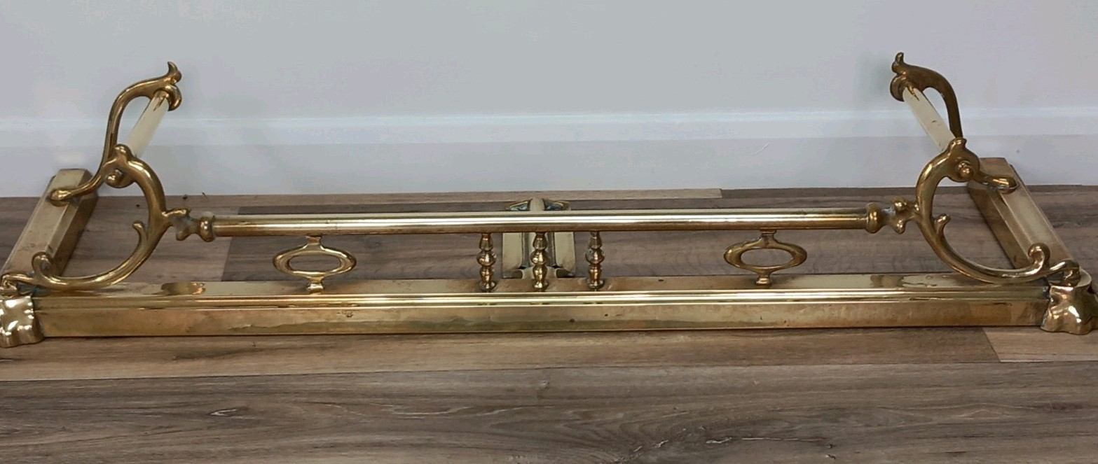 Antique Victorian Art Nouveau Style Brass Fire Place Surround 116cm Lx 36cmW.