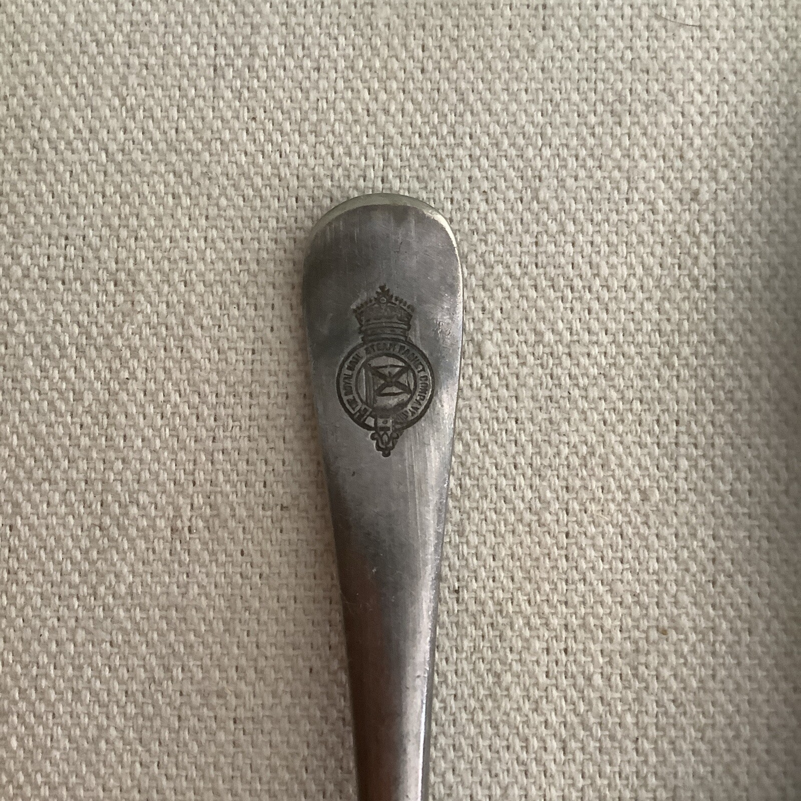 Antique Royal Mail Steam Packet Co. London 4 7/8” Demitasse/Dessert Spoon Plated