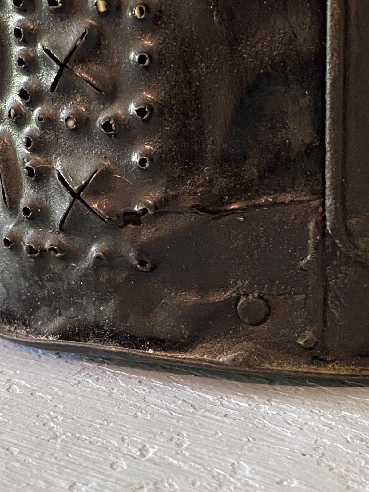 CLEATED 1800s RARE LARGE NEW YORK PUNCHED TIN CANDLE LANTERN AAFA