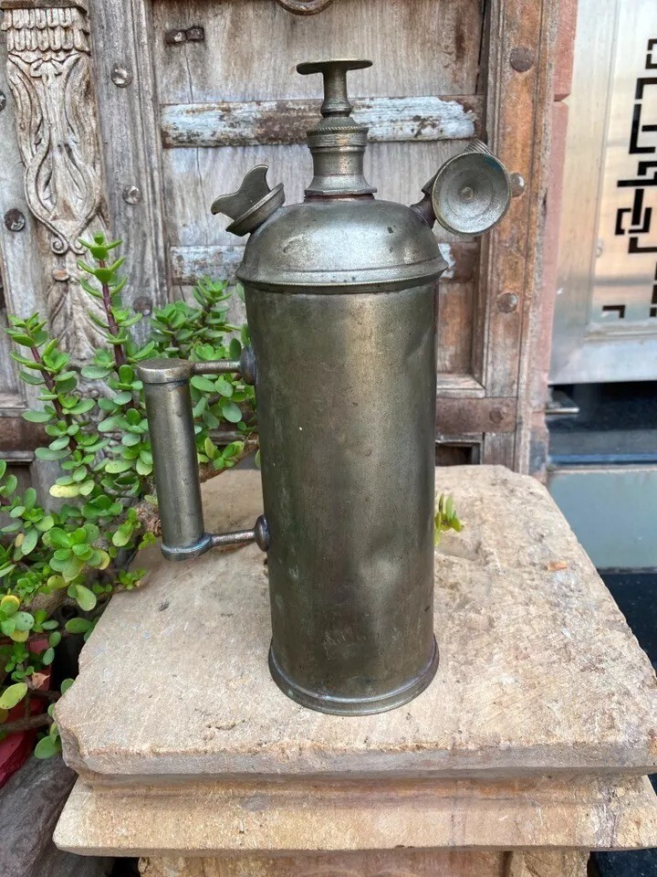 Antique Old Original Hand Forged Brass Plated Water Liquid Sprayer